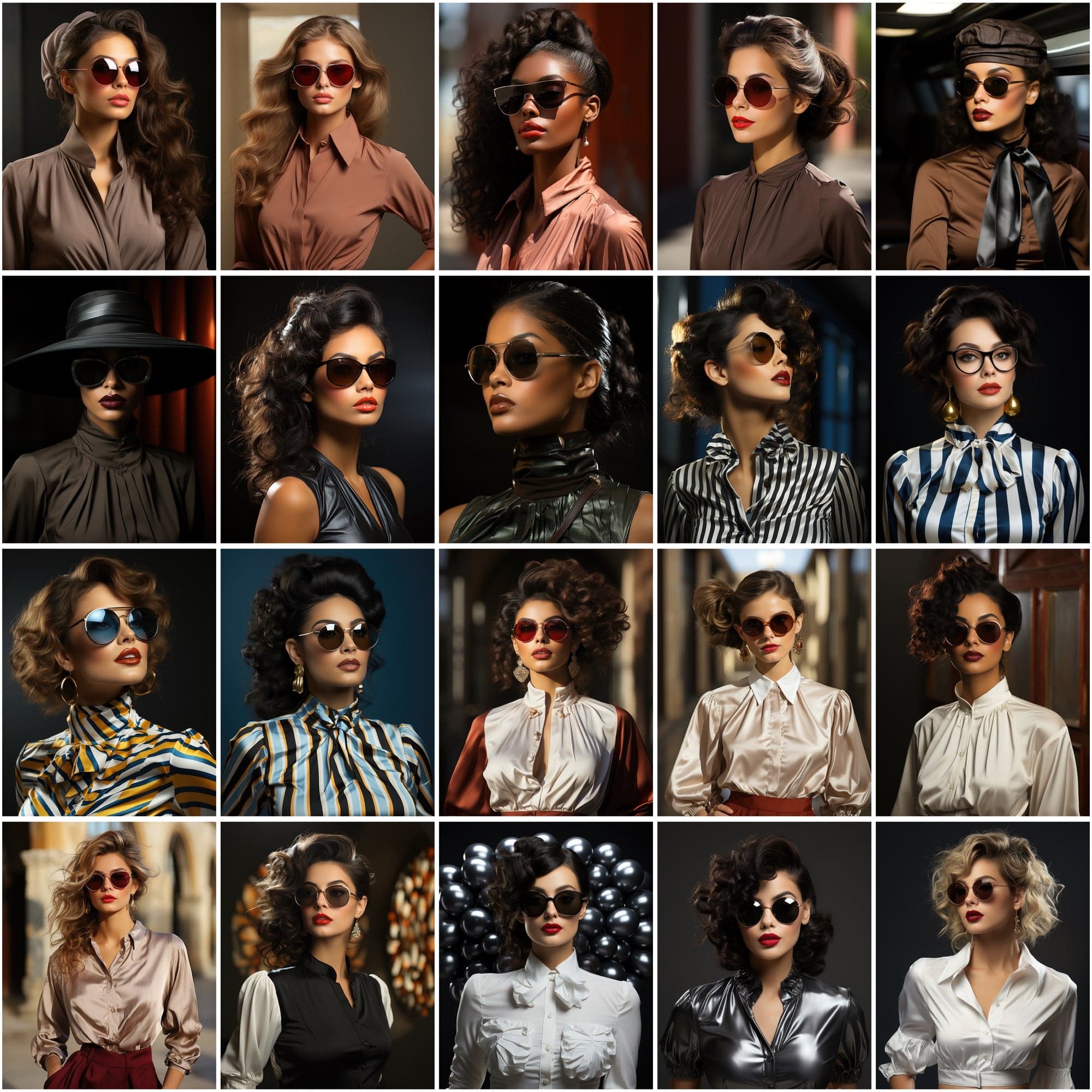 200 High-Resolution PNG Images of Fashionable Women in Trendy Outfits and Sunglasses - Commercial License Included Digital Download Sumobundle