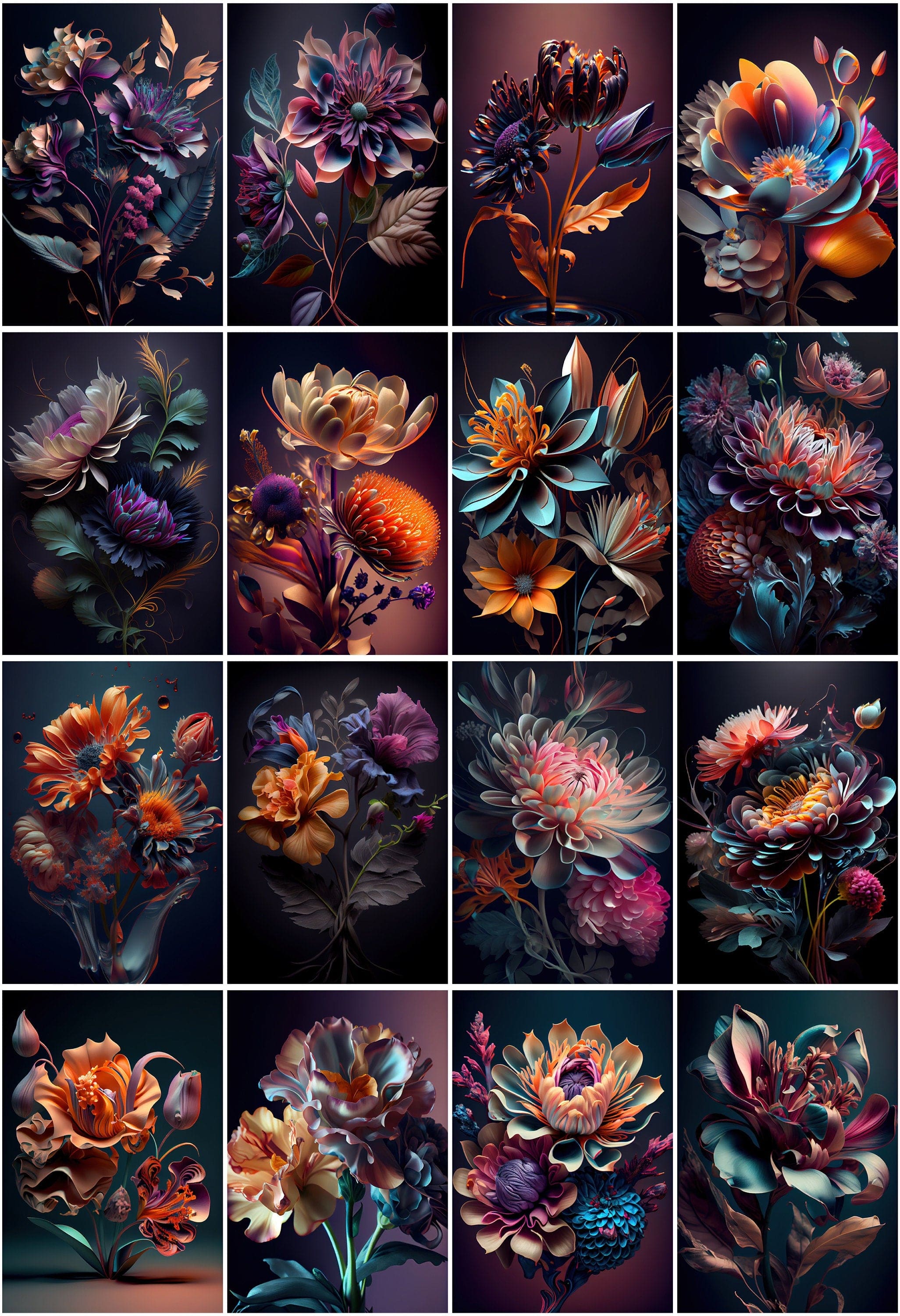 250 Image Bundle Featuring Gorgeous Floral Arrangements - Elevate Your Wall Art and Add a Technical Touch to Your Creative Projects Digital Download Sumobundle