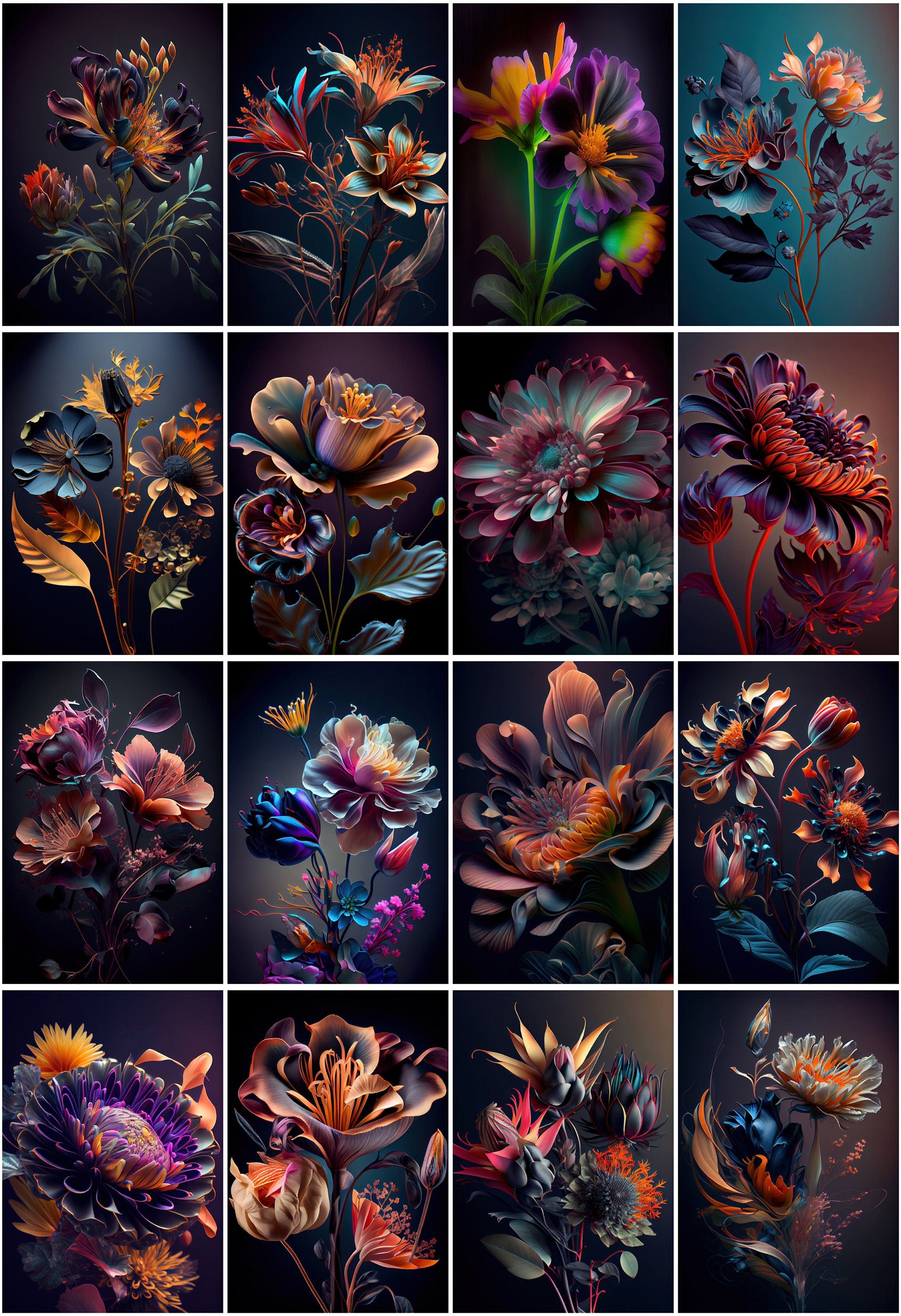 250 Image Bundle Featuring Gorgeous Floral Arrangements - Elevate Your Wall Art and Add a Technical Touch to Your Creative Projects Digital Download Sumobundle