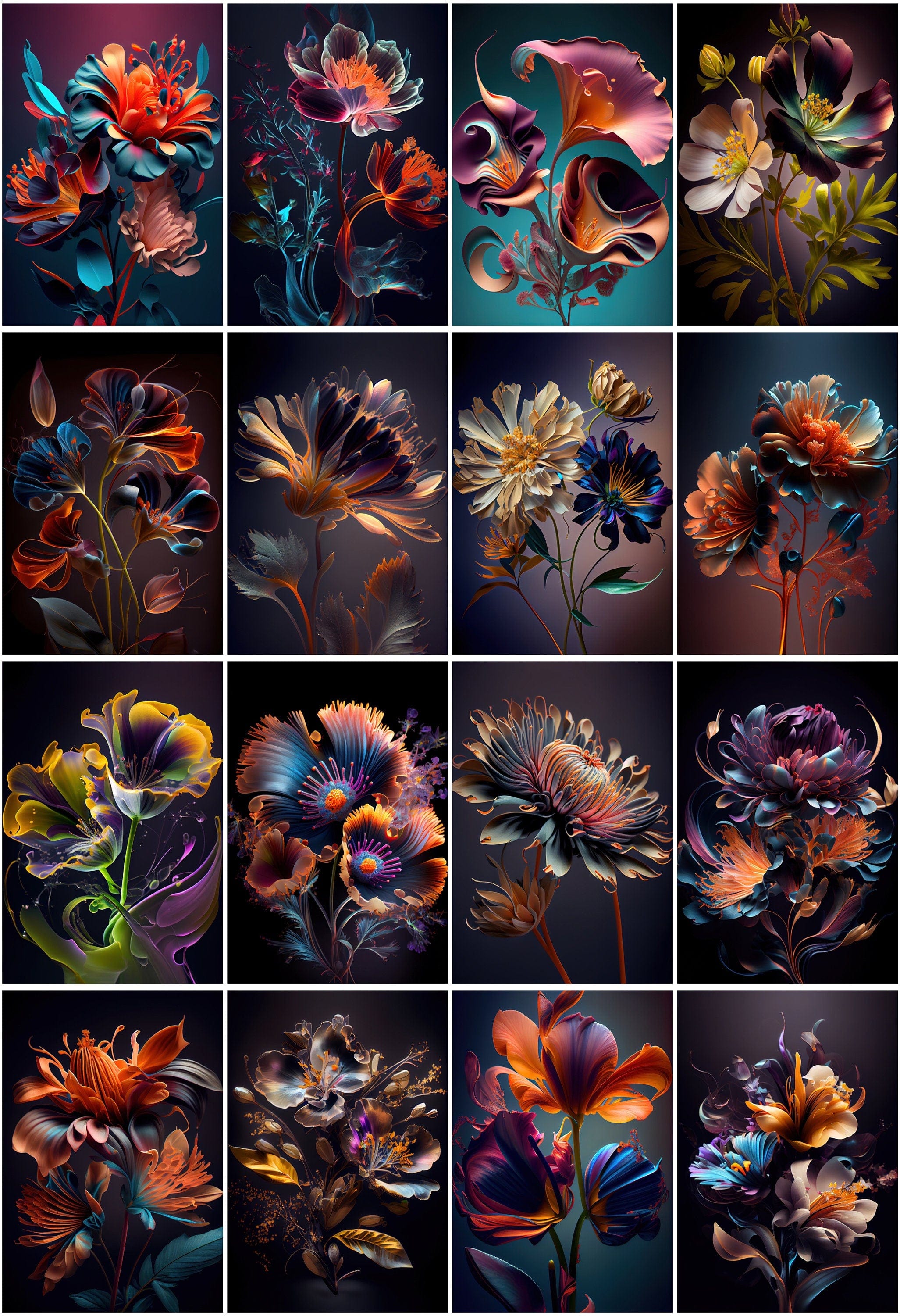 250 Image Bundle Featuring Gorgeous Floral Arrangements - Elevate Your Wall Art and Add a Technical Touch to Your Creative Projects Digital Download Sumobundle