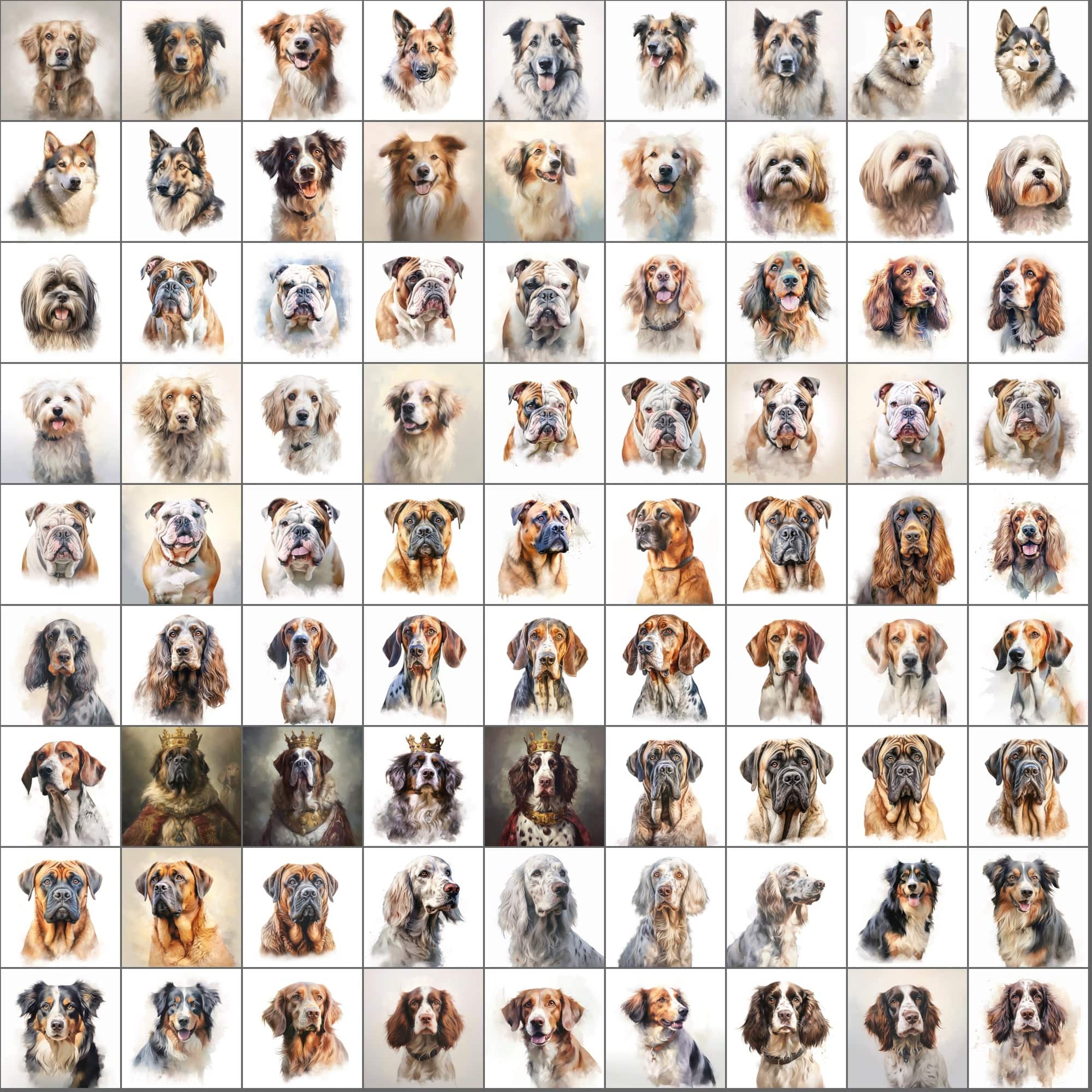 2600+ Dog Breed Art Images - Art Style with Transparent Background Digital Download Sumobundle