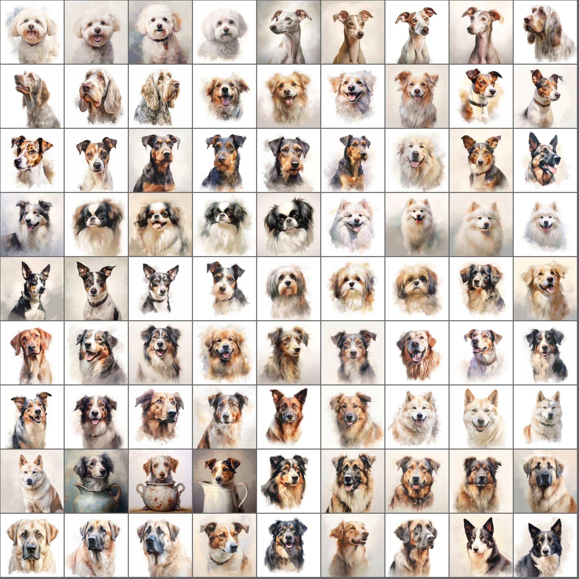 2600+ Dog Breed Art Images - Art Style with Transparent Background Digital Download Sumobundle