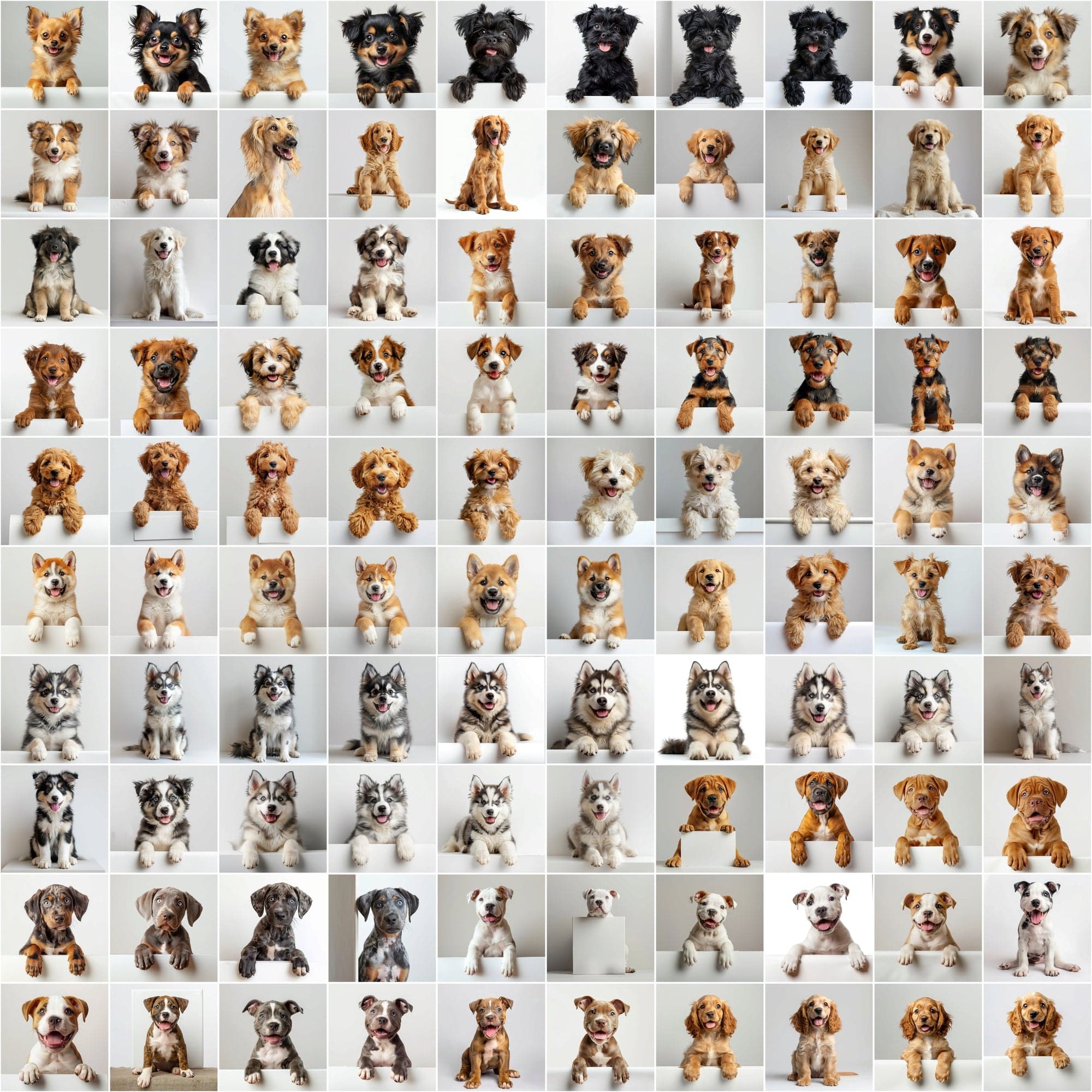 2690 Adorable Puppy Dog Breed Images on White Boards Digital Download Sumobundle