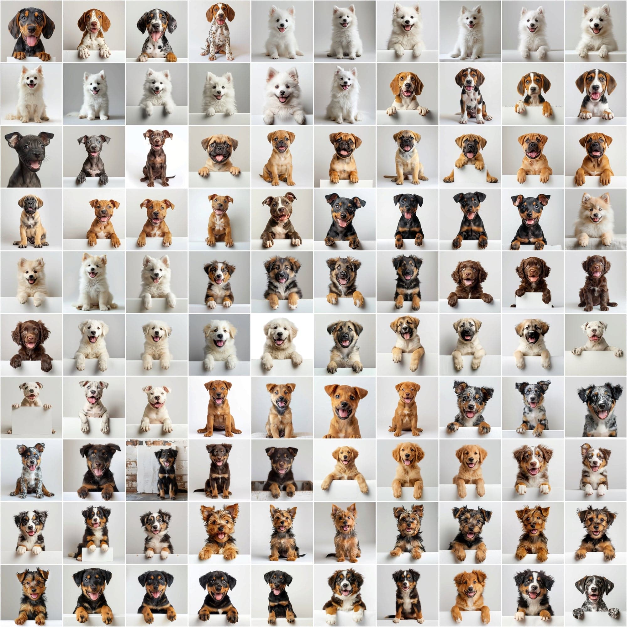 2690 Adorable Puppy Dog Breed Images on White Boards Digital Download Sumobundle