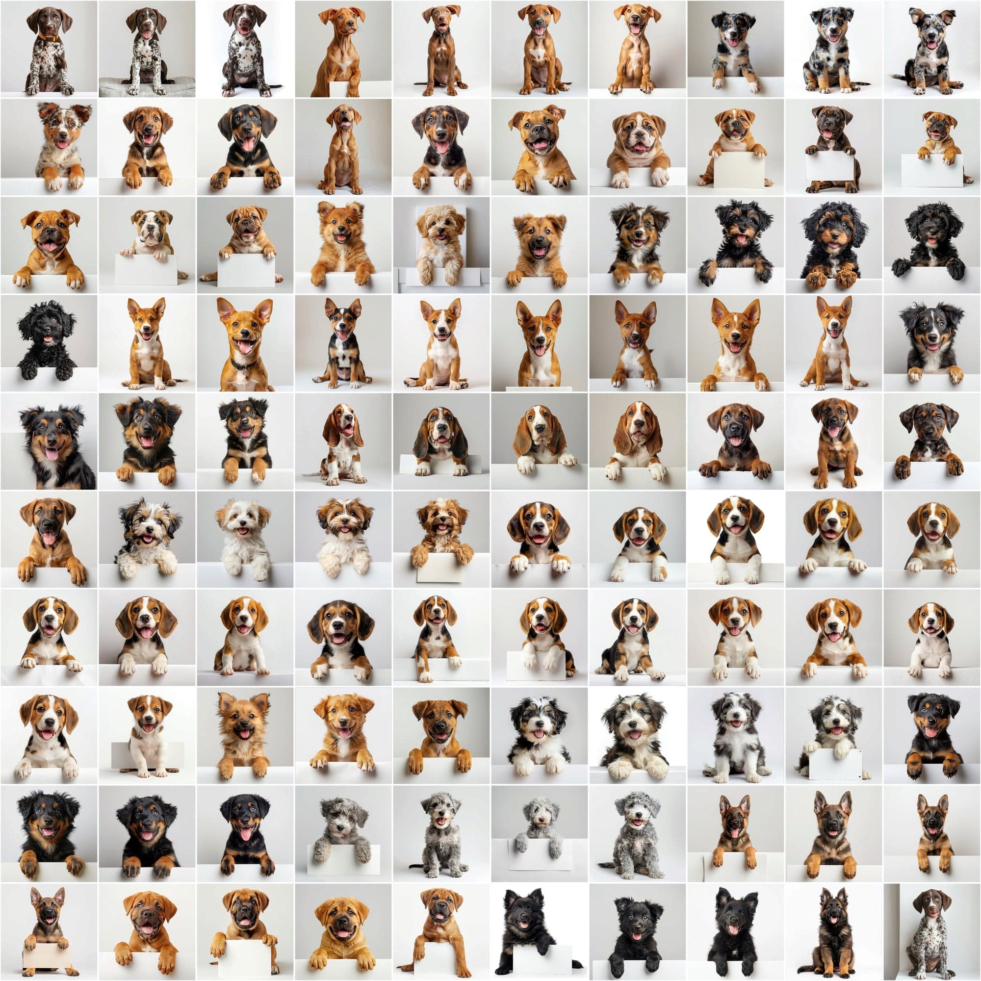 2690 Adorable Puppy Dog Breed Images on White Boards Digital Download Sumobundle