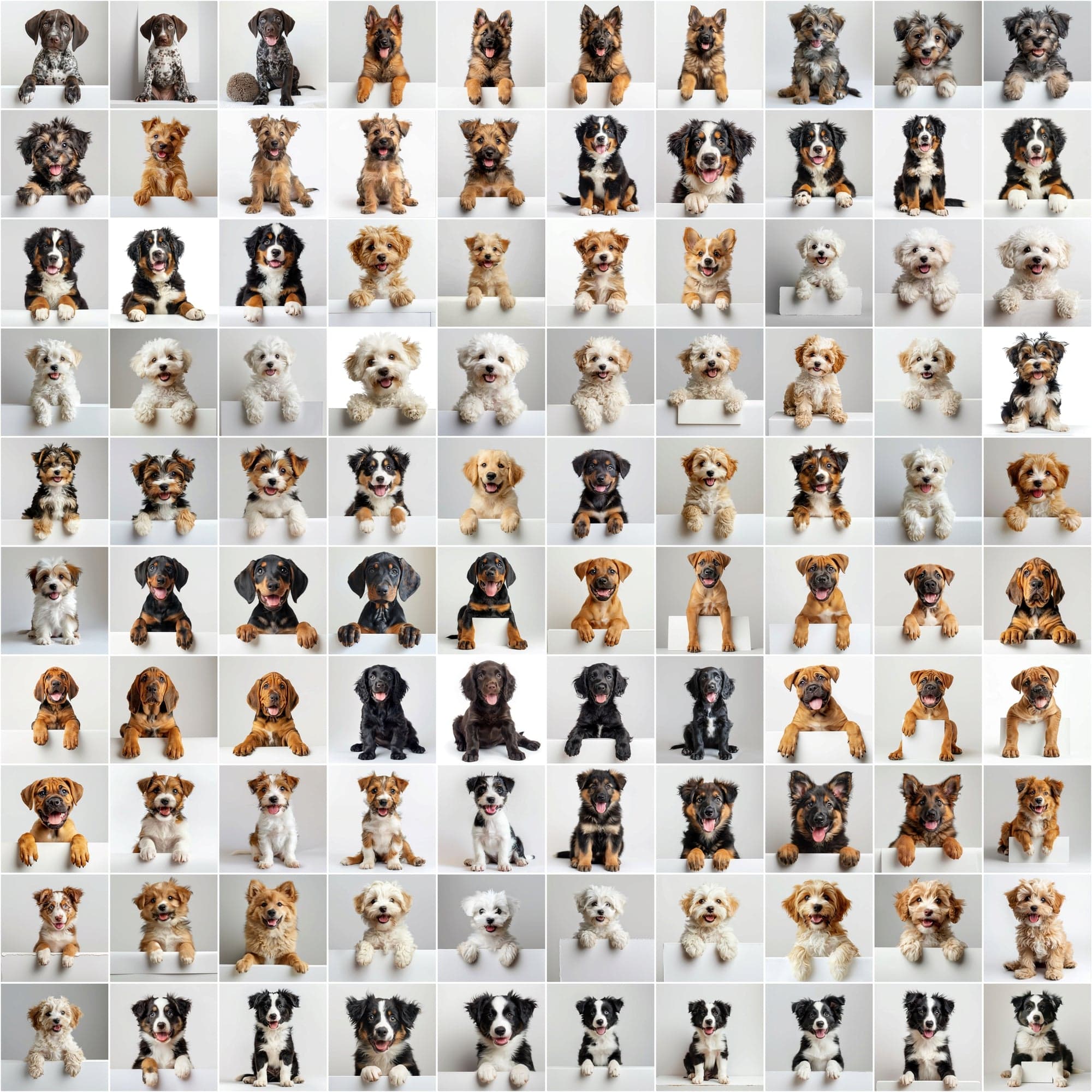 2690 Adorable Puppy Dog Breed Images on White Boards Digital Download Sumobundle