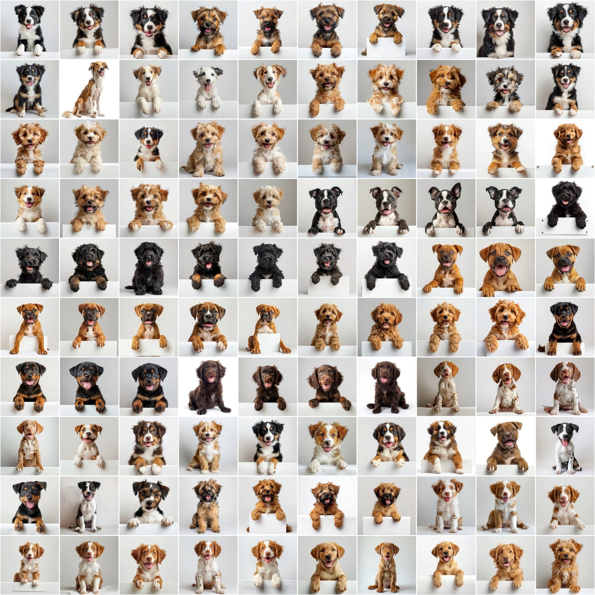 2690 Adorable Puppy Dog Breed Images on White Boards Digital Download Sumobundle