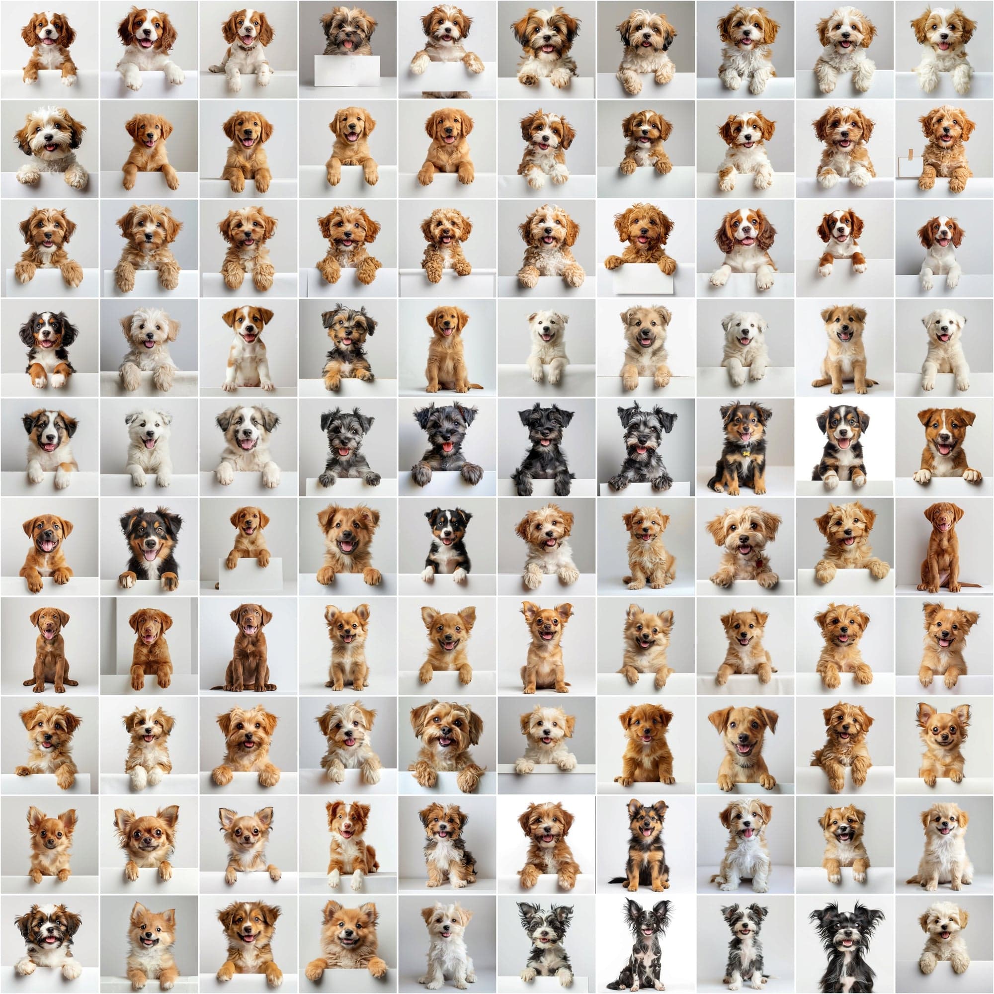2690 Adorable Puppy Dog Breed Images on White Boards Digital Download Sumobundle