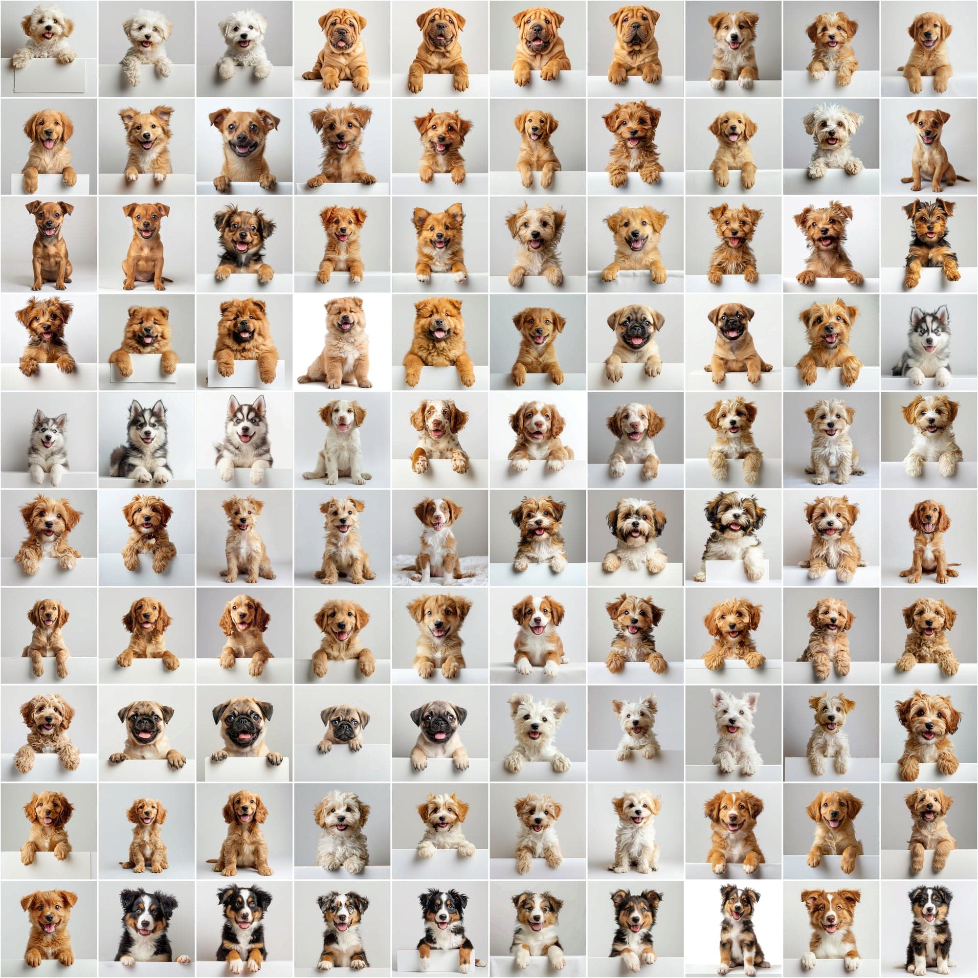 2690 Adorable Puppy Dog Breed Images on White Boards Digital Download Sumobundle