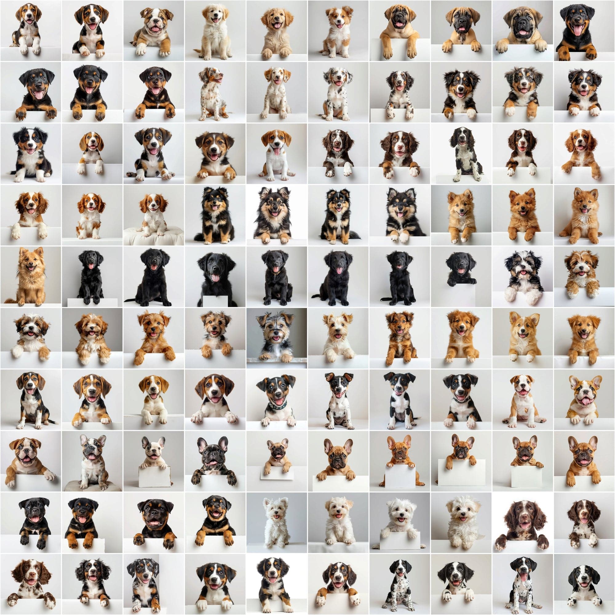 2690 Adorable Puppy Dog Breed Images on White Boards Digital Download Sumobundle