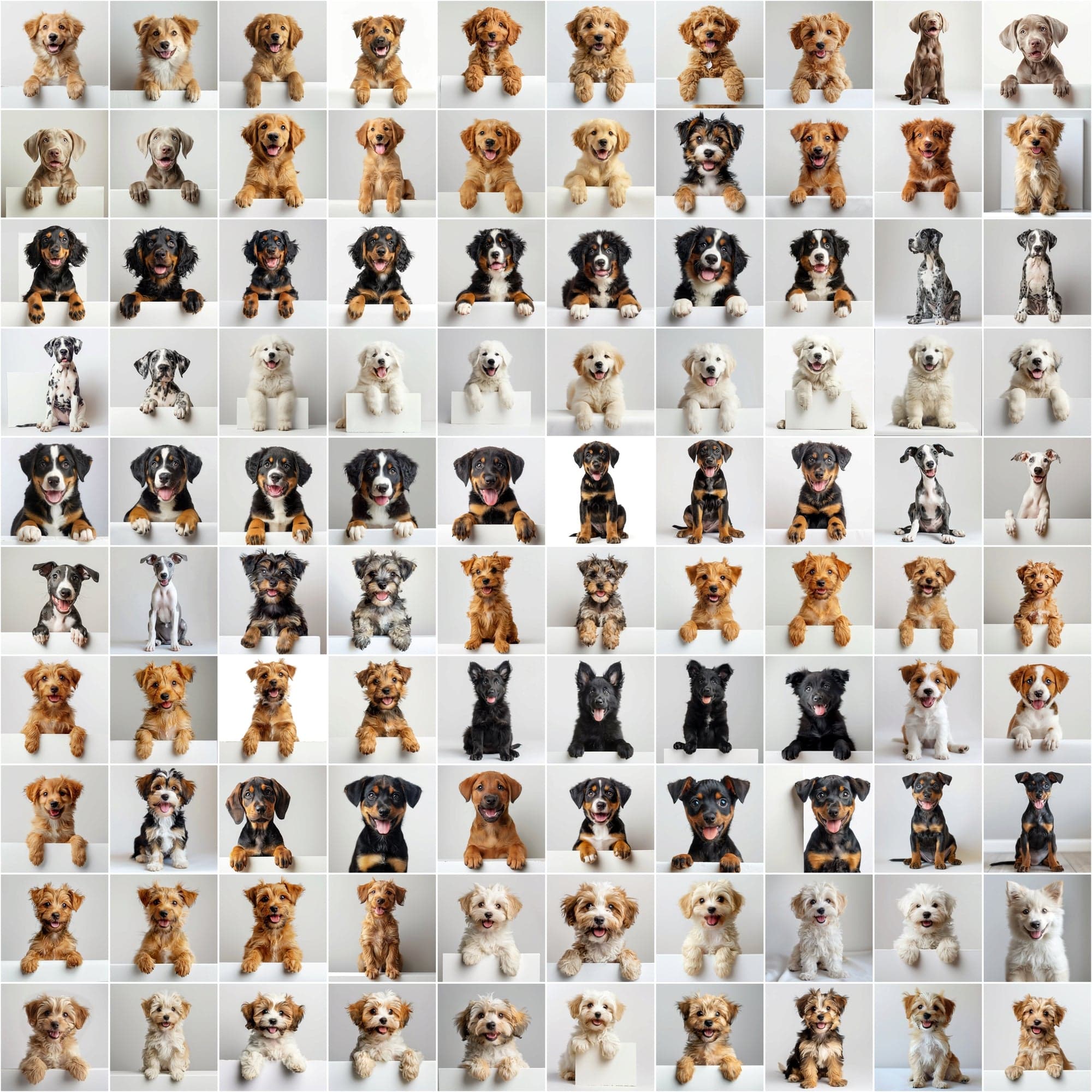 2690 Adorable Puppy Dog Breed Images on White Boards Digital Download Sumobundle