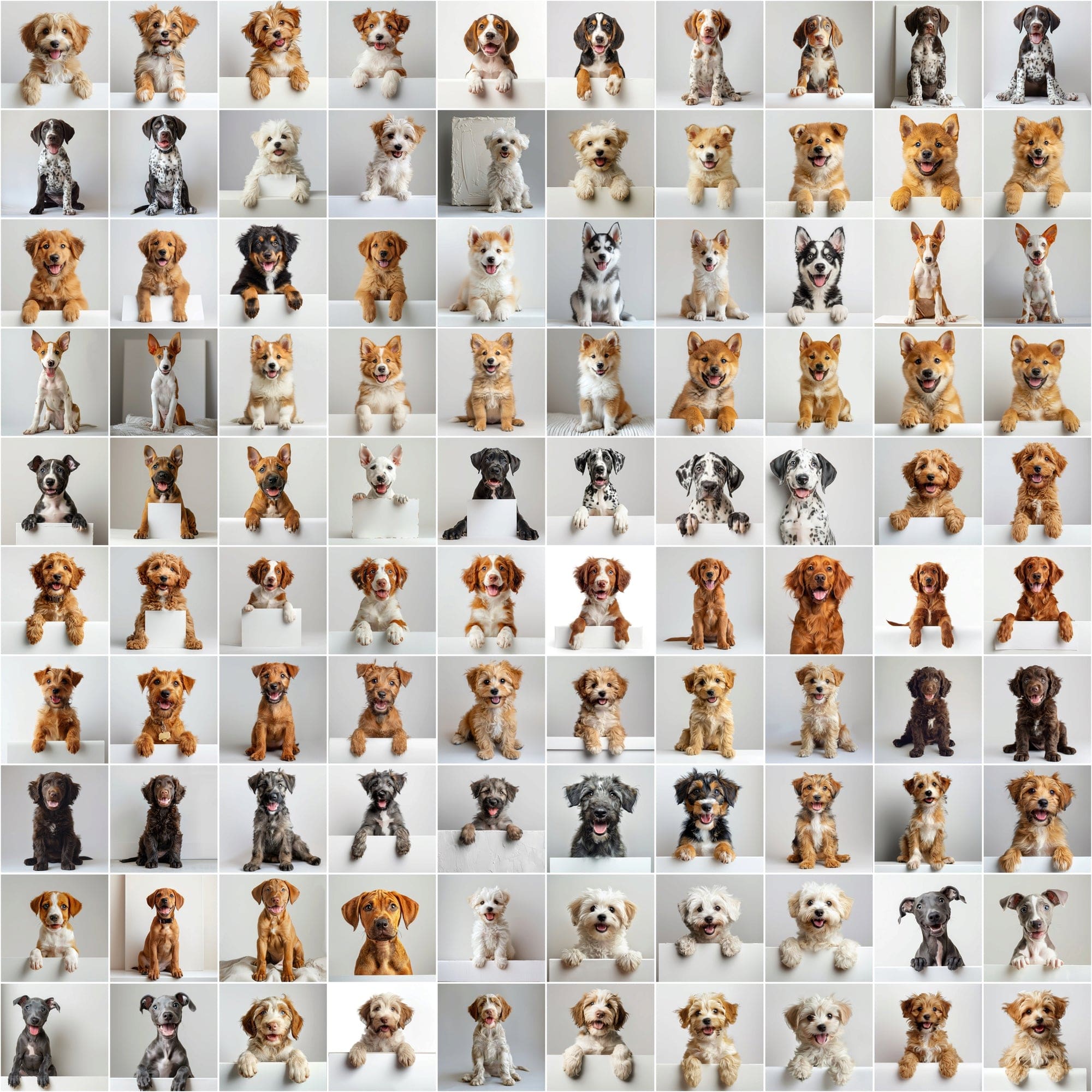 2690 Adorable Puppy Dog Breed Images on White Boards Digital Download Sumobundle
