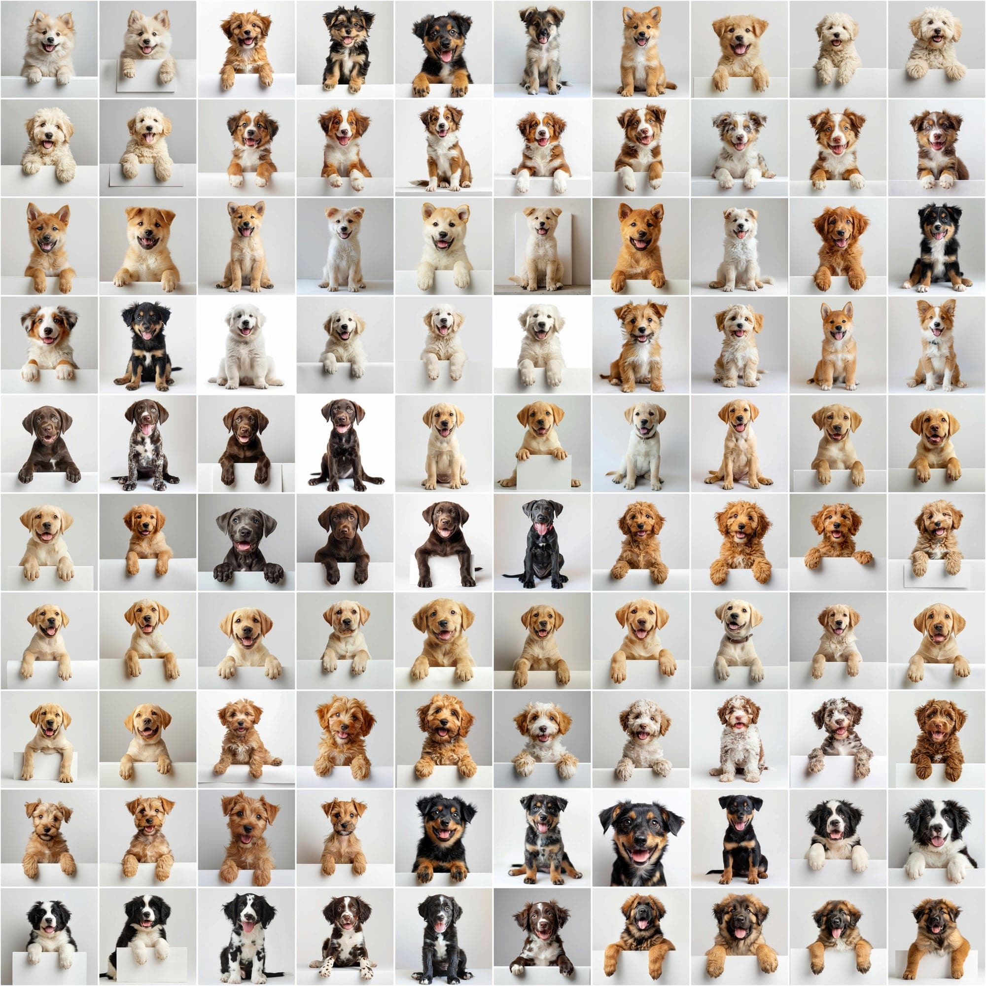 2690 Adorable Puppy Dog Breed Images on White Boards Digital Download Sumobundle