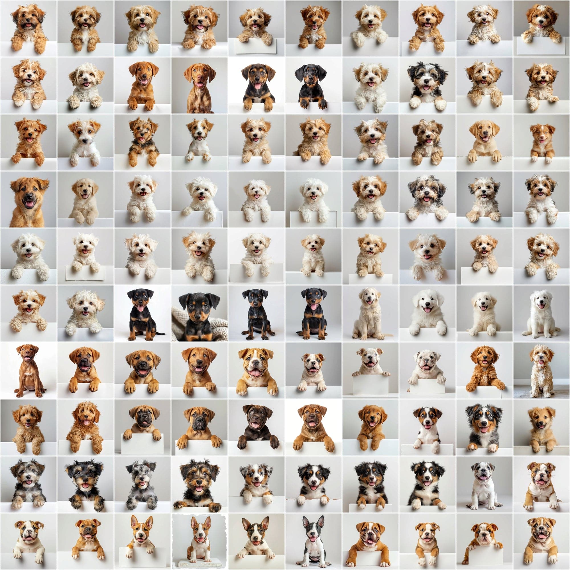 2690 Adorable Puppy Dog Breed Images on White Boards Digital Download Sumobundle