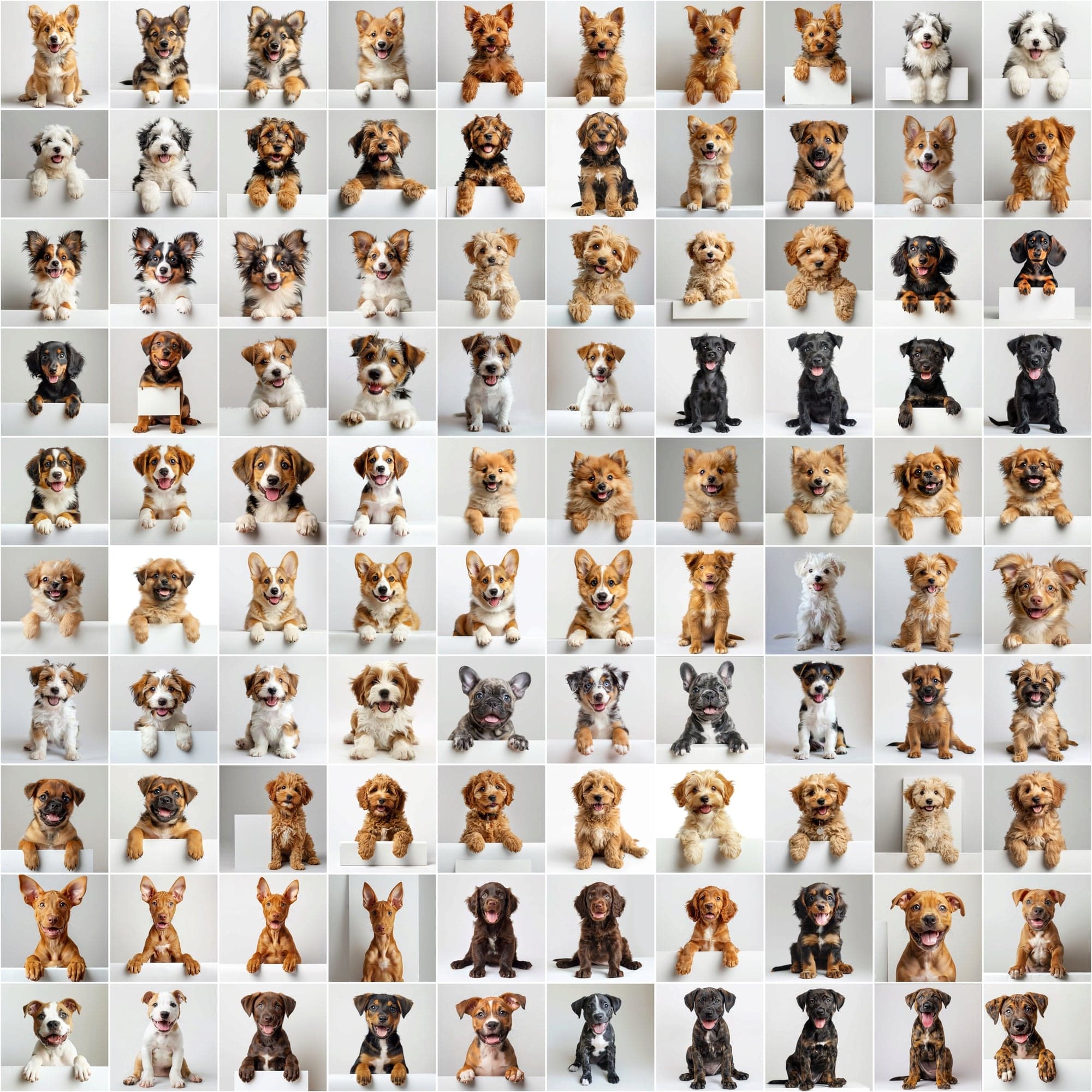 2690 Adorable Puppy Dog Breed Images on White Boards Digital Download Sumobundle