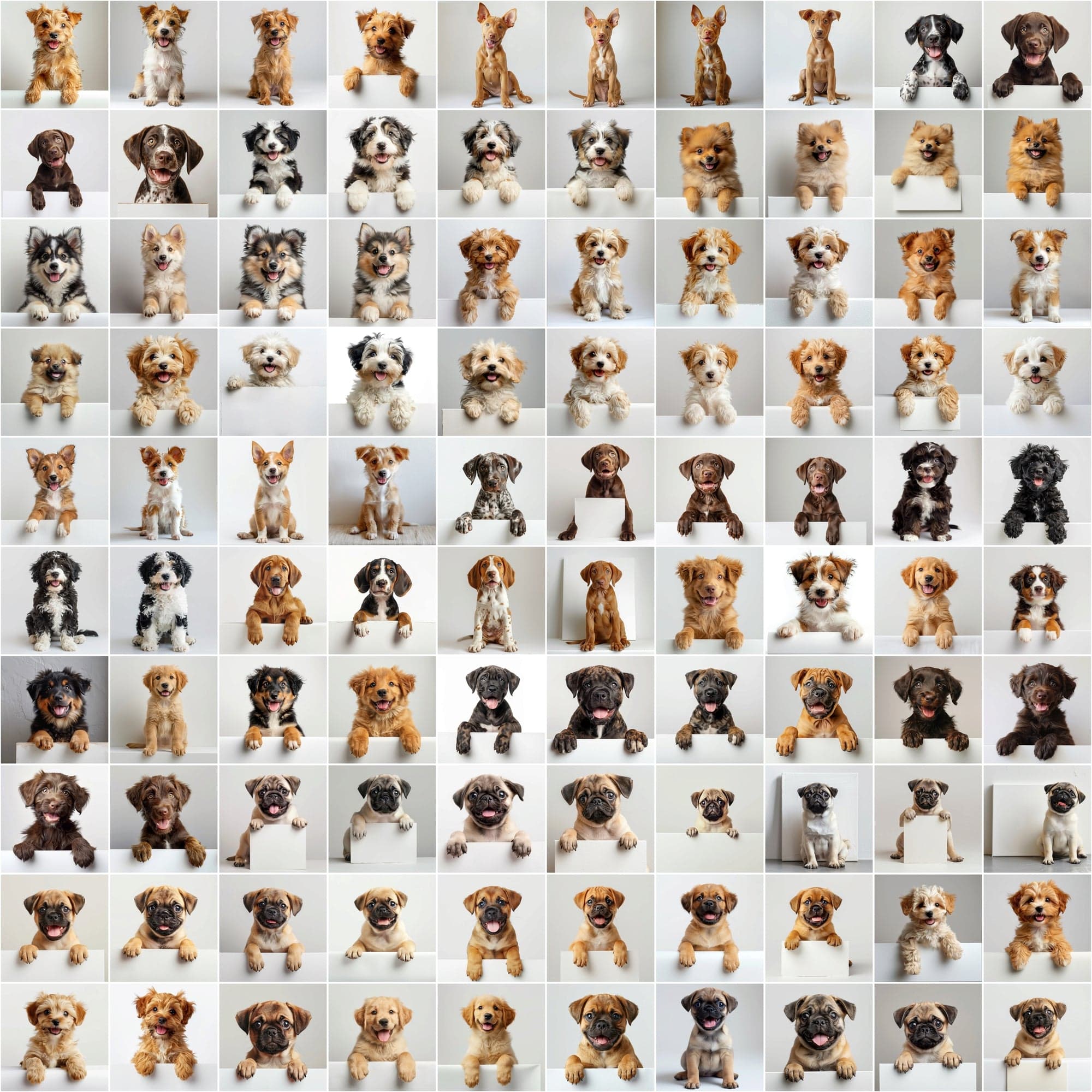 2690 Adorable Puppy Dog Breed Images on White Boards Digital Download Sumobundle