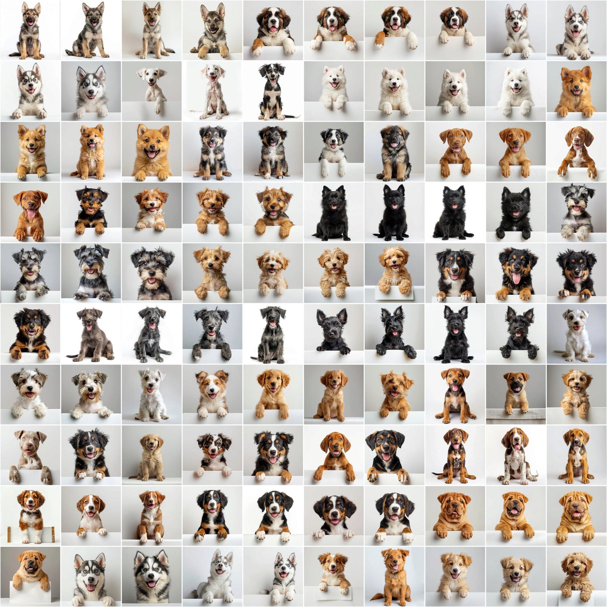 2690 Adorable Puppy Dog Breed Images on White Boards Digital Download Sumobundle