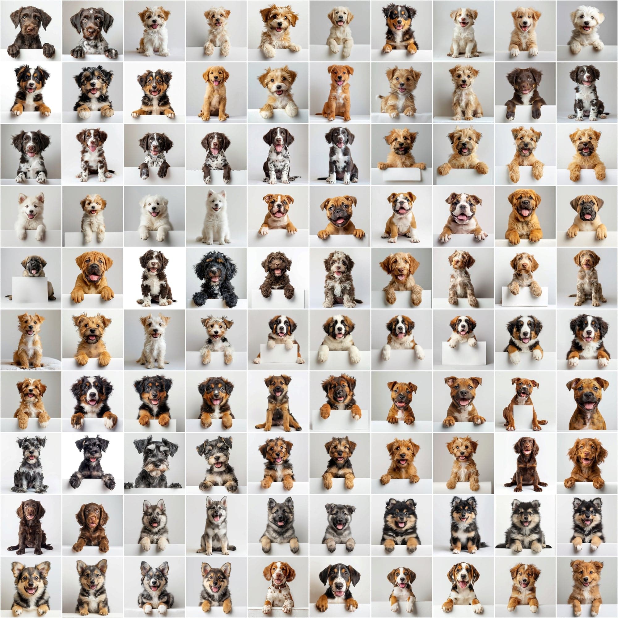 2690 Adorable Puppy Dog Breed Images on White Boards Digital Download Sumobundle