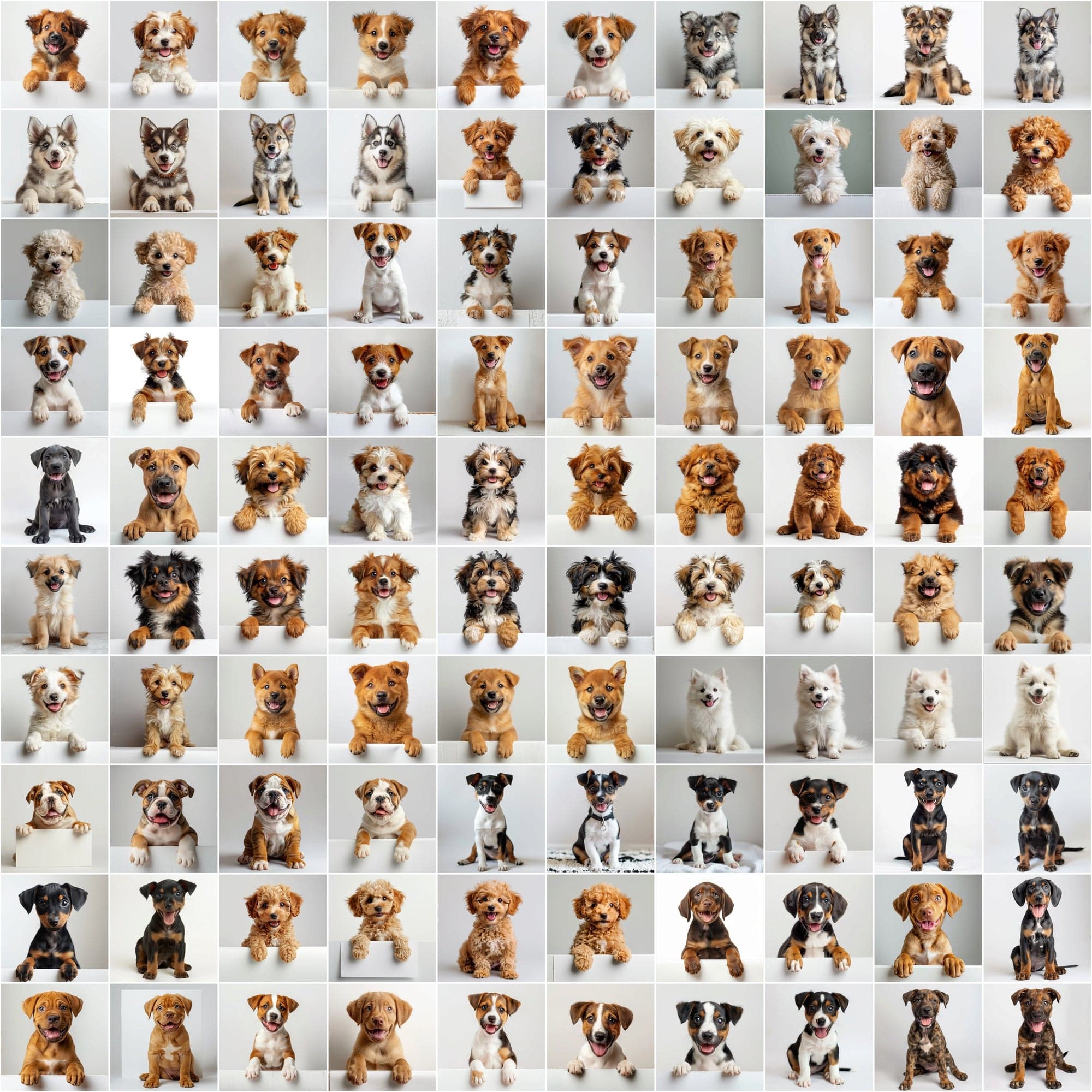2690 Adorable Puppy Dog Breed Images on White Boards Digital Download Sumobundle