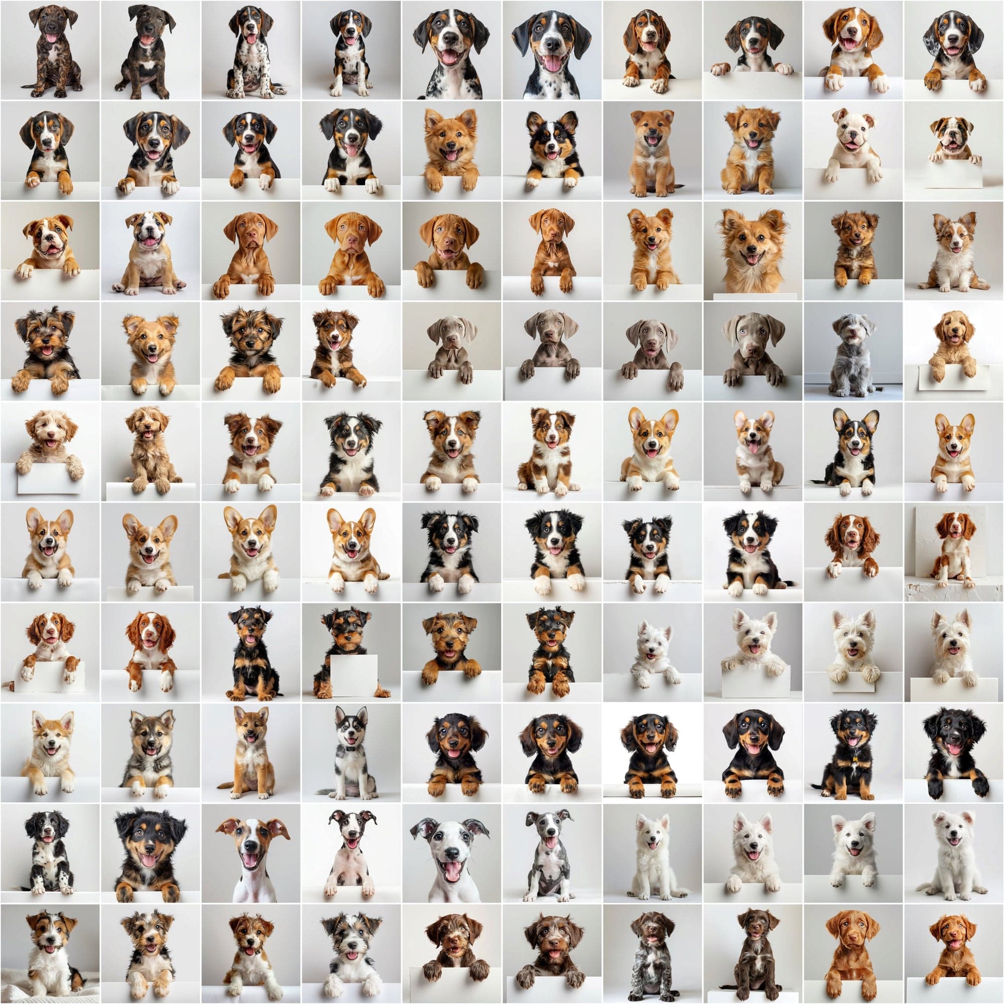 2690 Adorable Puppy Dog Breed Images on White Boards Digital Download Sumobundle