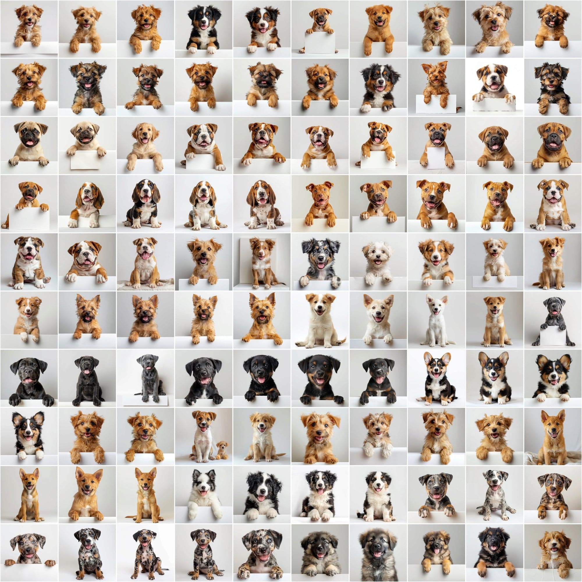2690 Adorable Puppy Dog Breed Images on White Boards Digital Download Sumobundle