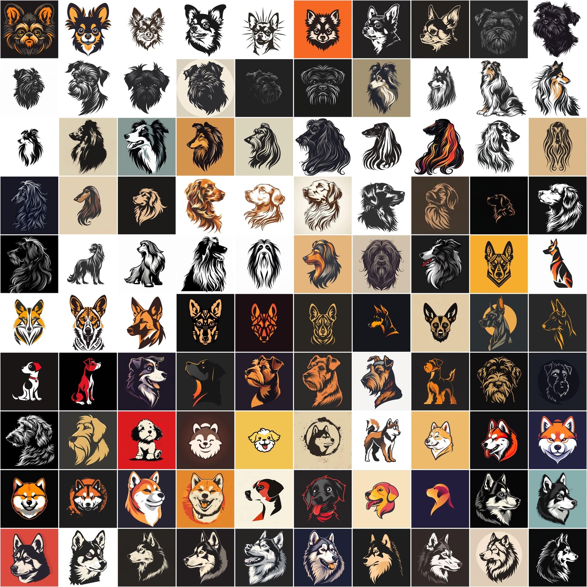 2730 Dog Breed Logotype Bundle Digital Download Sumobundle