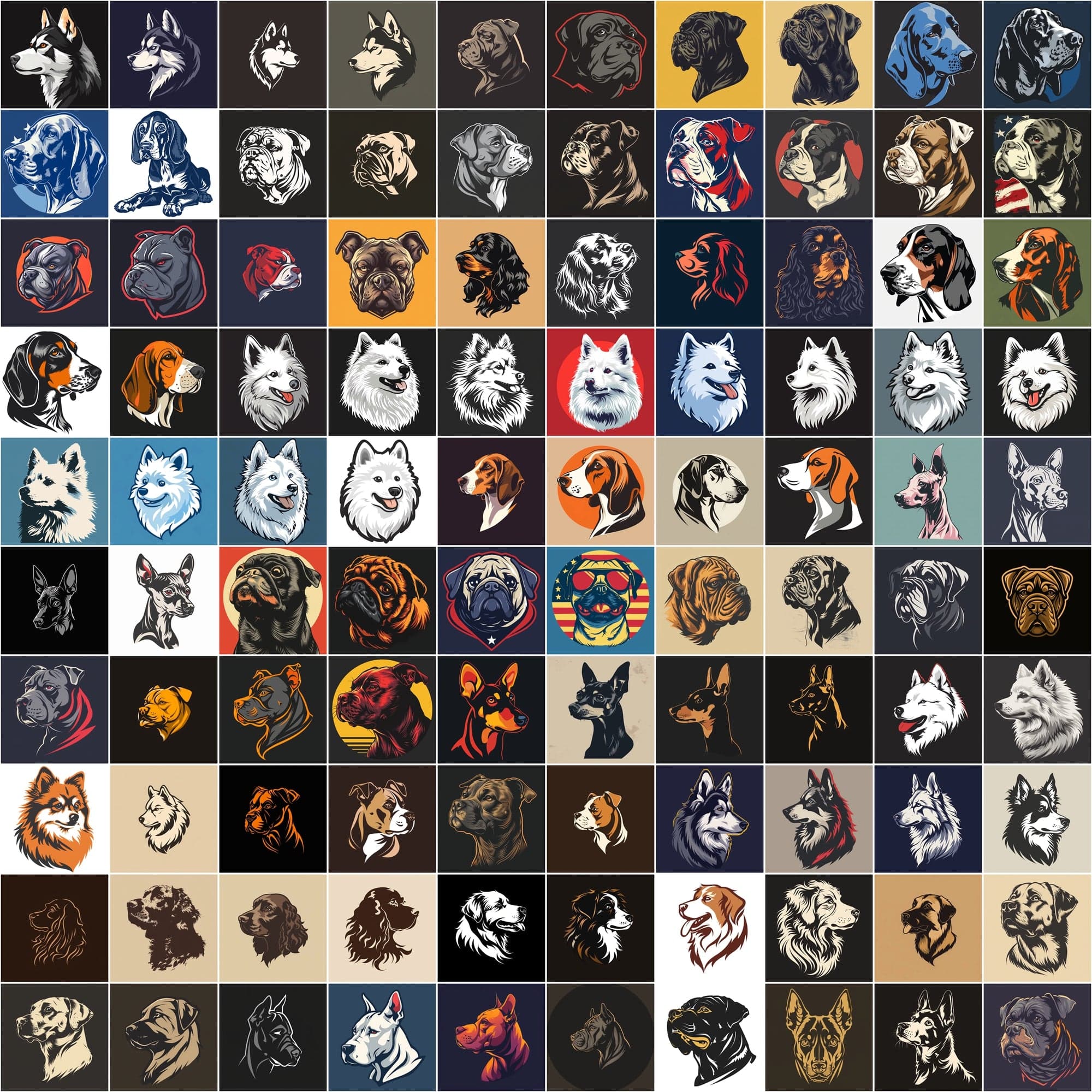 2730 Dog Breed Logotype Bundle Digital Download Sumobundle