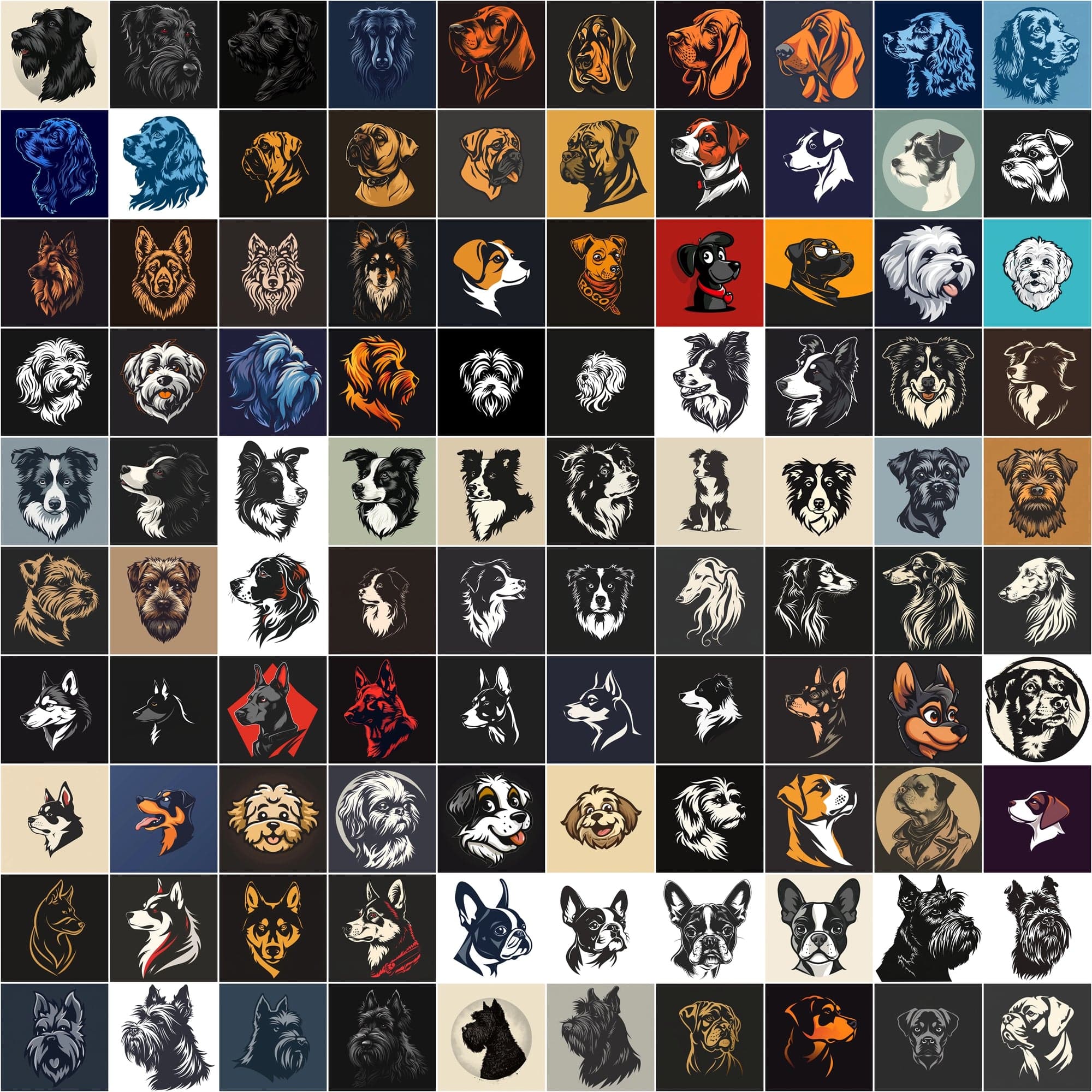 2730 Dog Breed Logotype Bundle Digital Download Sumobundle