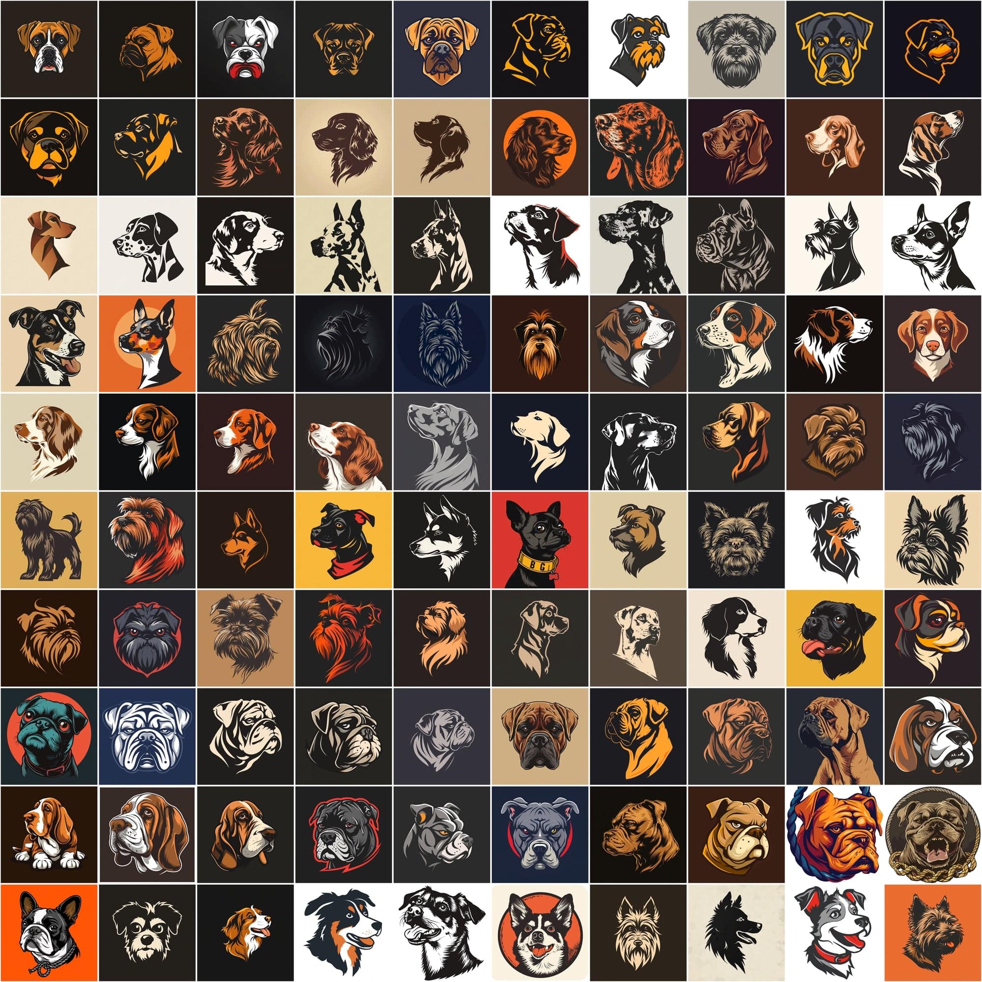 2730 Dog Breed Logotype Bundle Digital Download Sumobundle