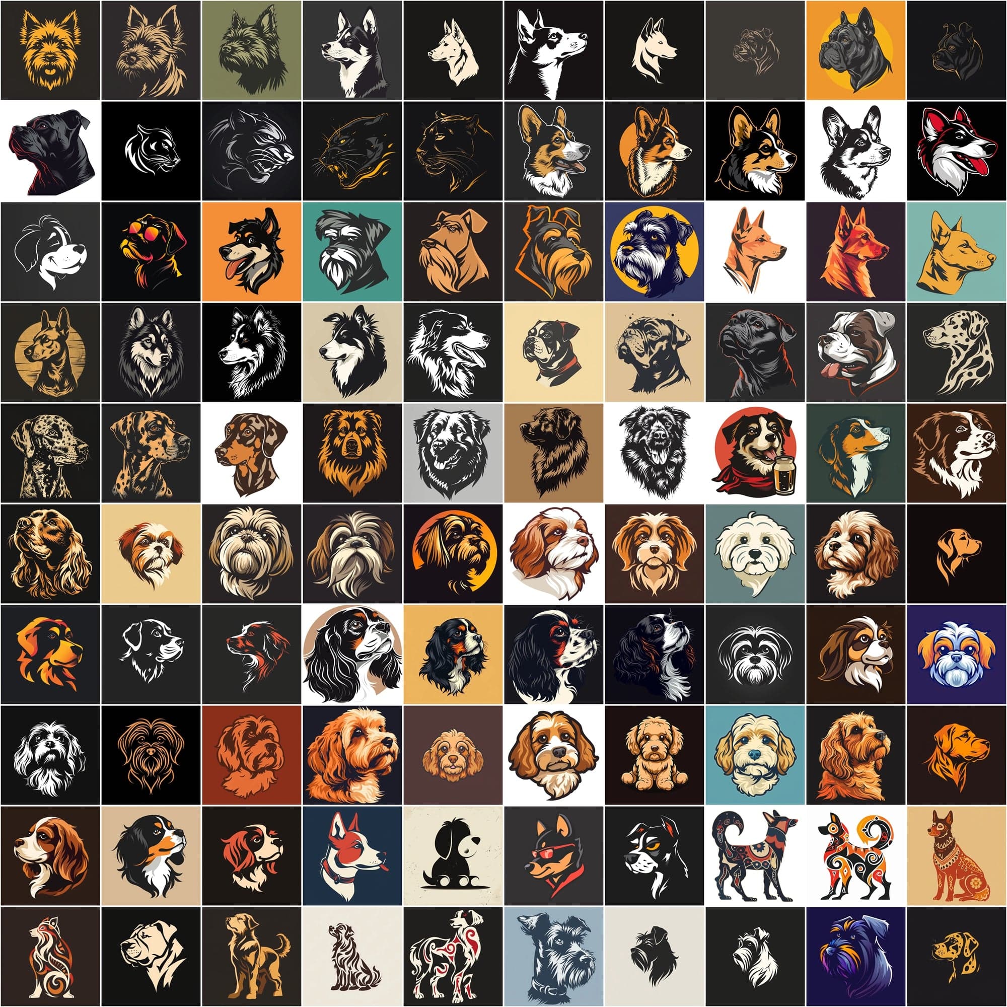 2730 Dog Breed Logotype Bundle Digital Download Sumobundle