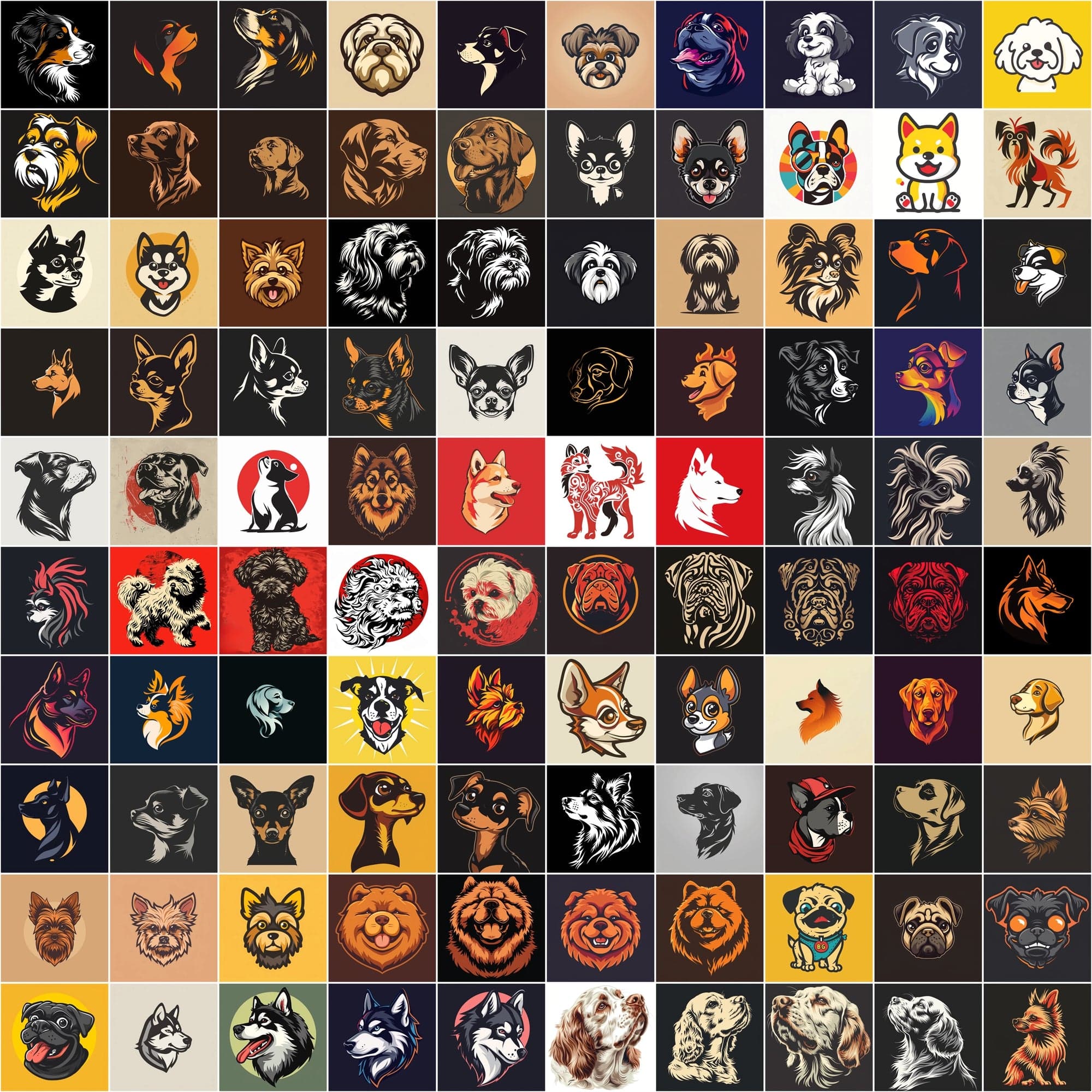 2730 Dog Breed Logotype Bundle Digital Download Sumobundle