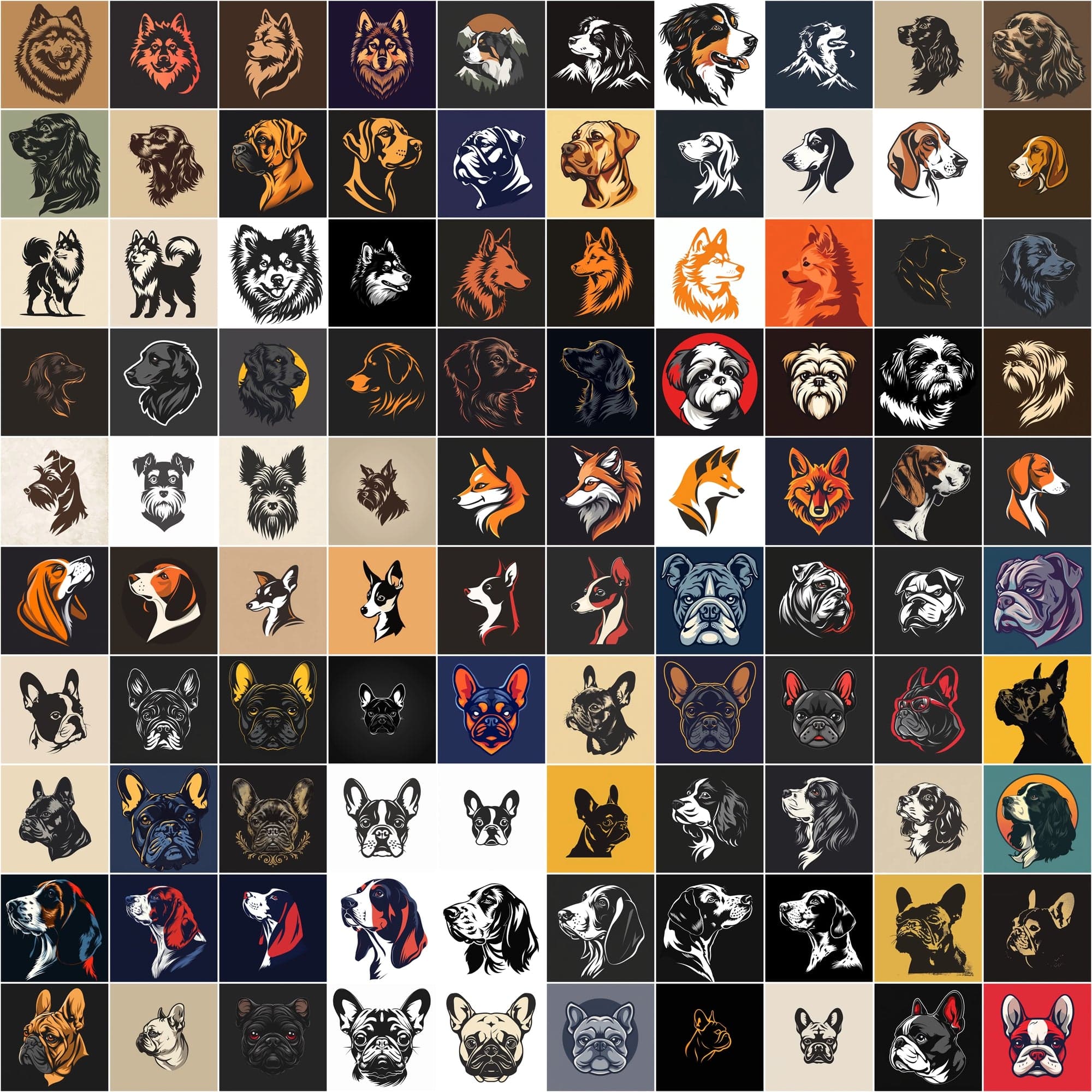 2730 Dog Breed Logotype Bundle Digital Download Sumobundle