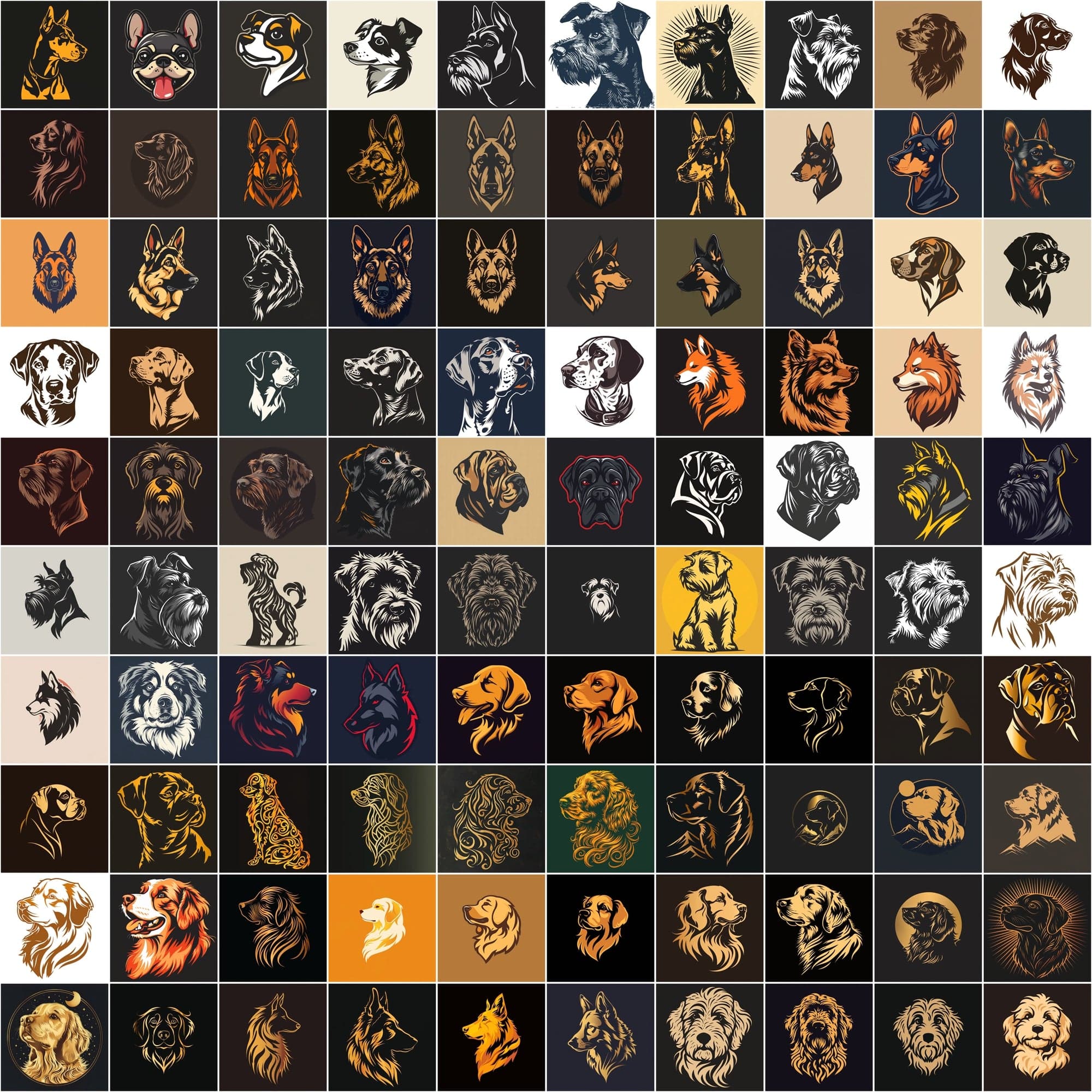 2730 Dog Breed Logotype Bundle Digital Download Sumobundle