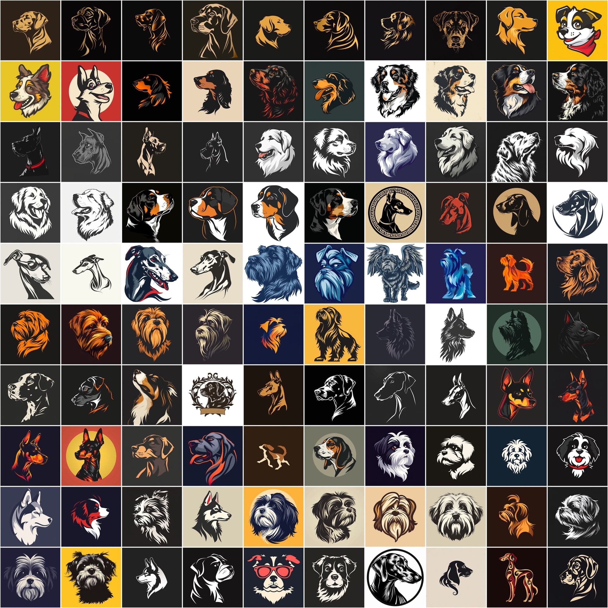 2730 Dog Breed Logotype Bundle Digital Download Sumobundle