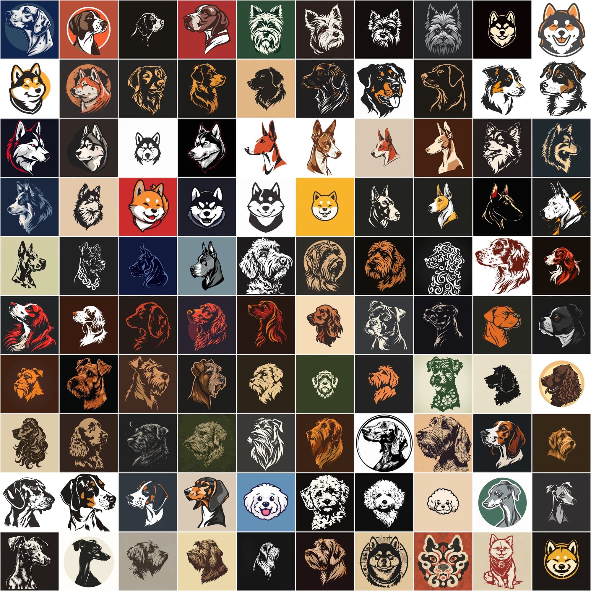 2730 Dog Breed Logotype Bundle Digital Download Sumobundle