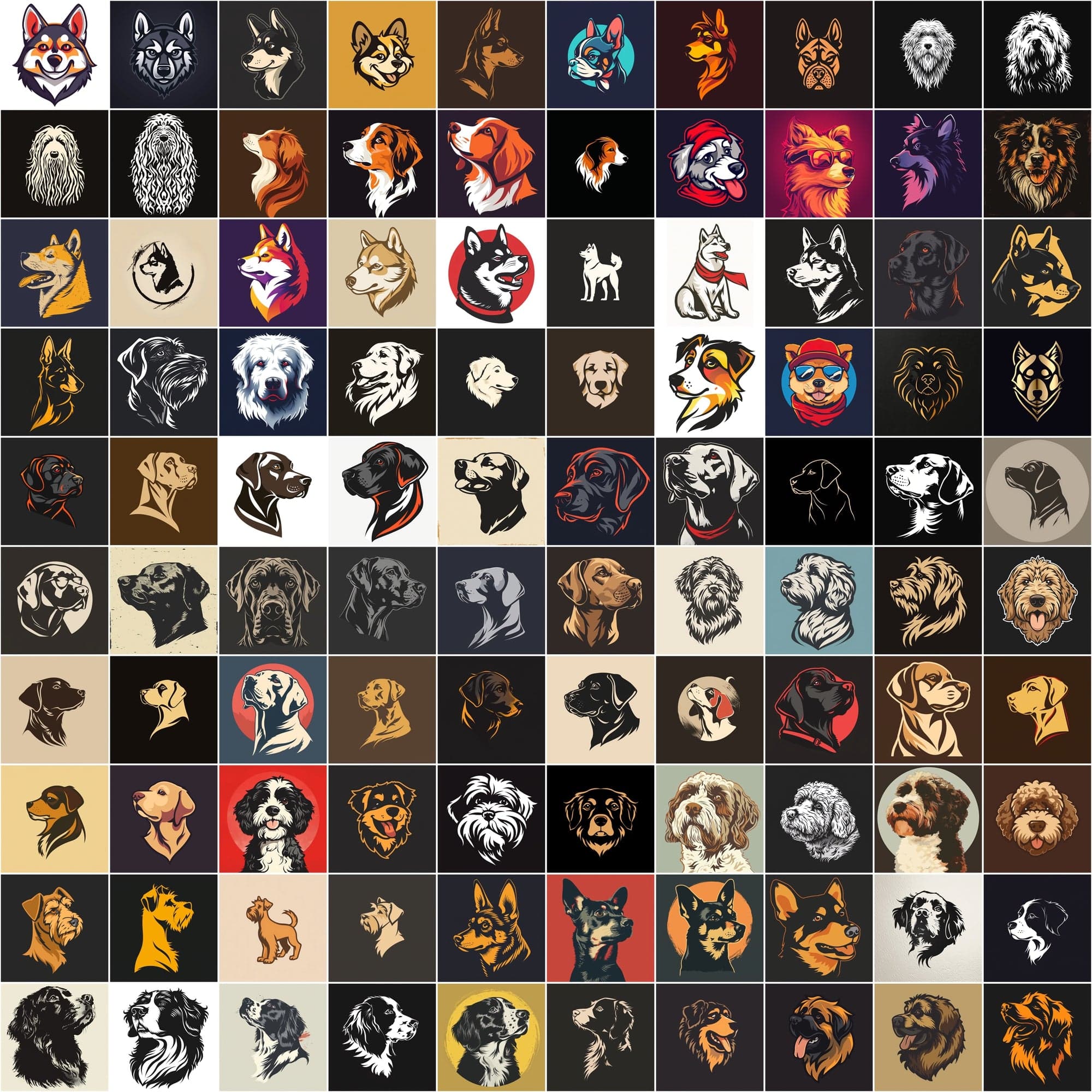 2730 Dog Breed Logotype Bundle Digital Download Sumobundle