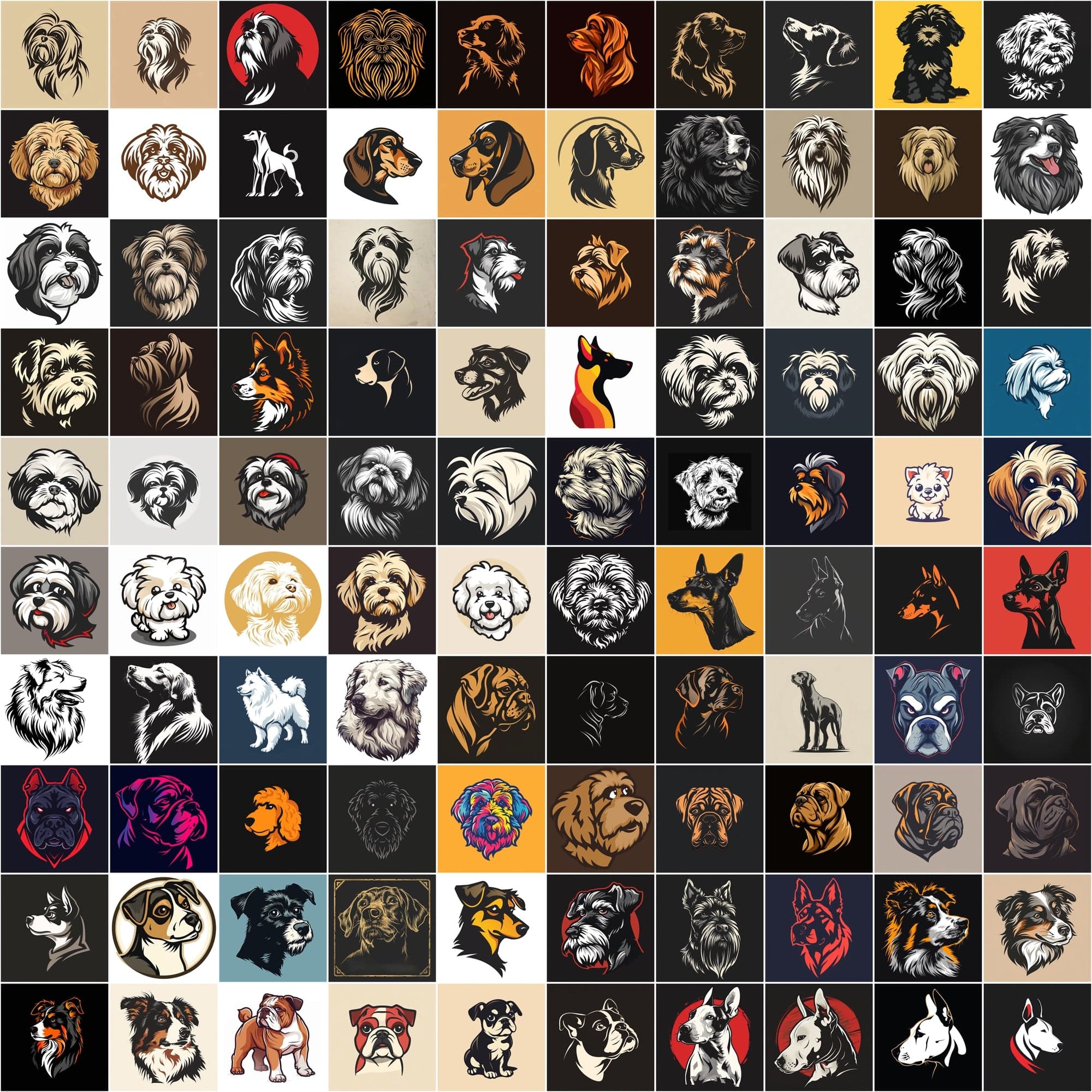 2730 Dog Breed Logotype Bundle Digital Download Sumobundle