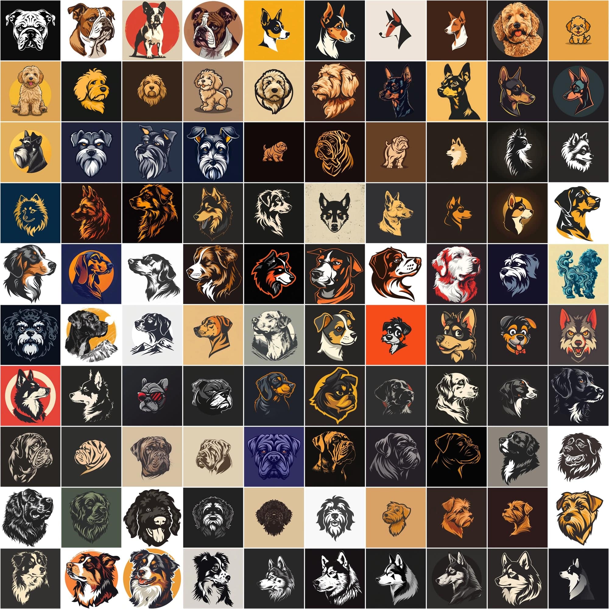 2730 Dog Breed Logotype Bundle Digital Download Sumobundle