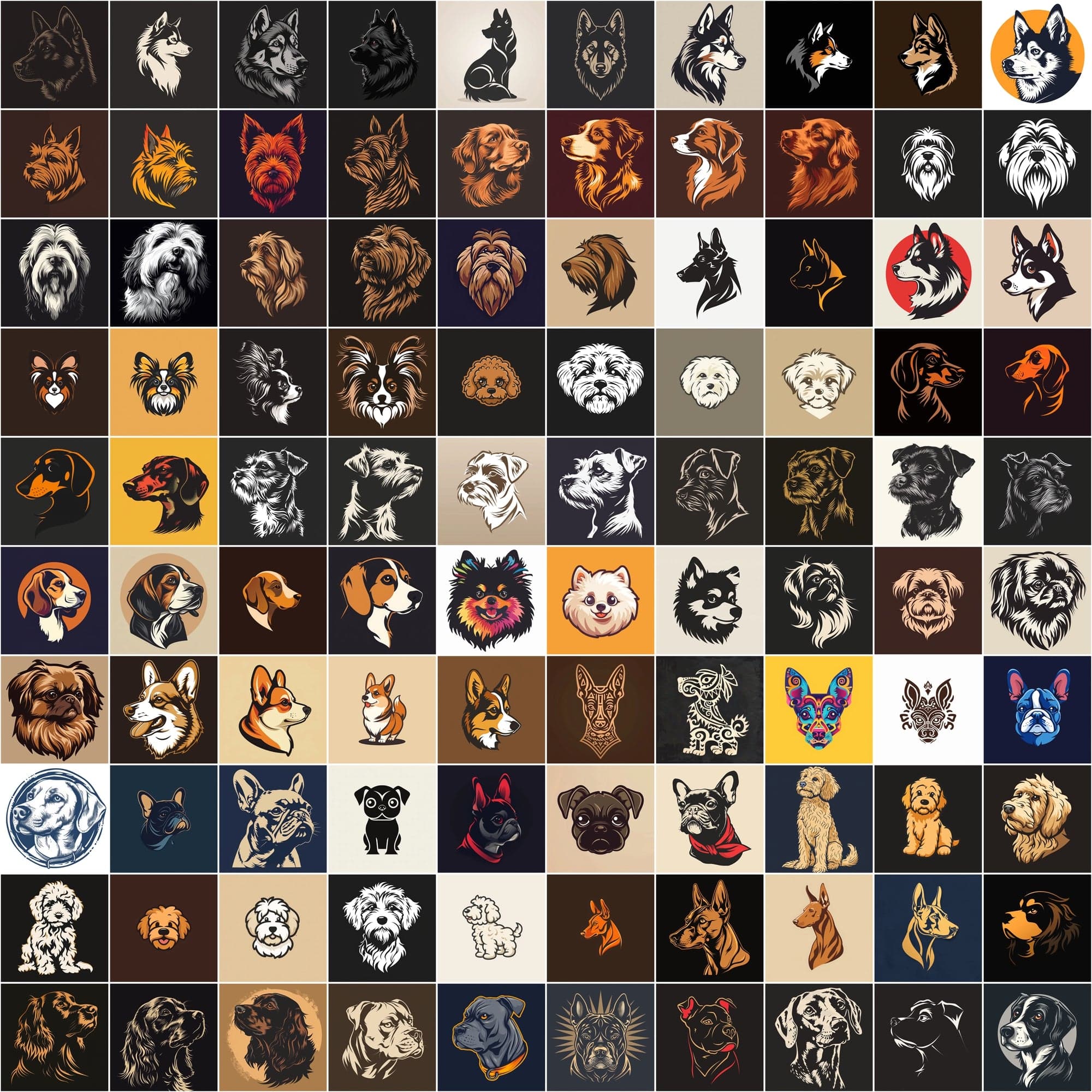 2730 Dog Breed Logotype Bundle Digital Download Sumobundle