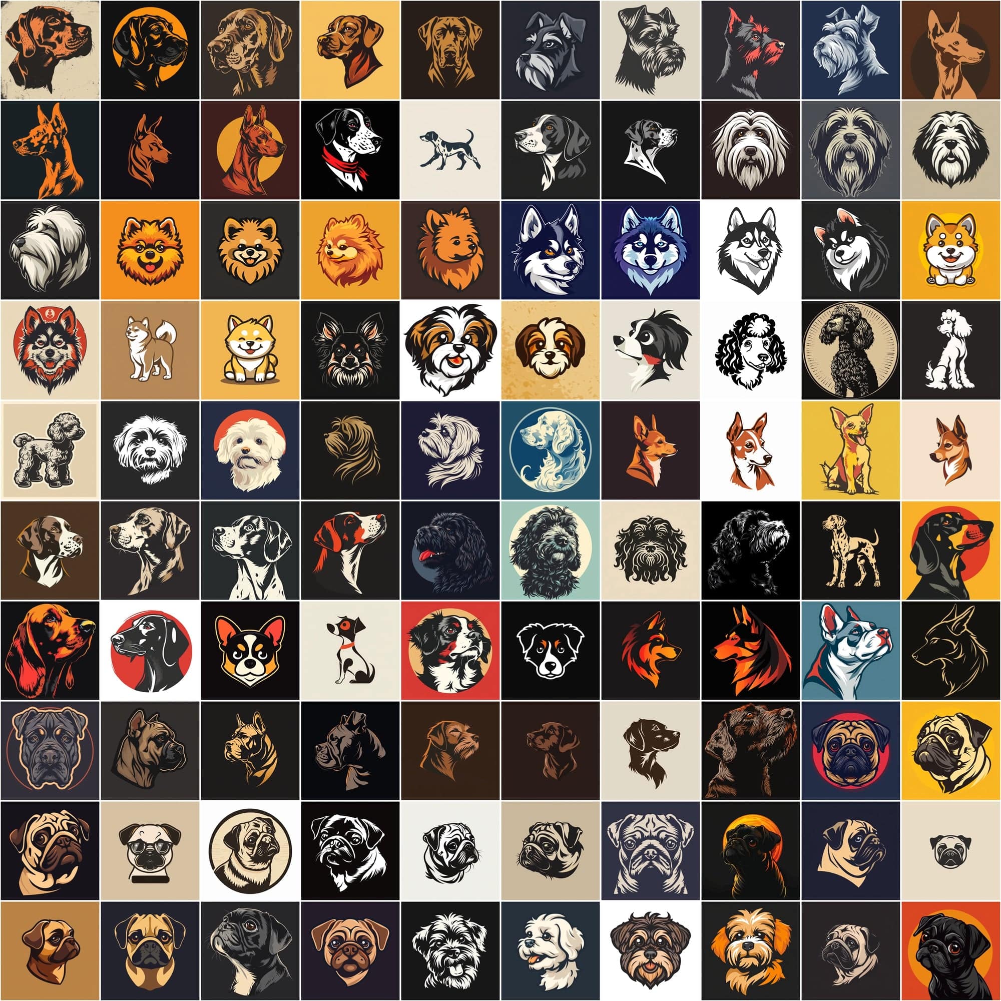 2730 Dog Breed Logotype Bundle Digital Download Sumobundle