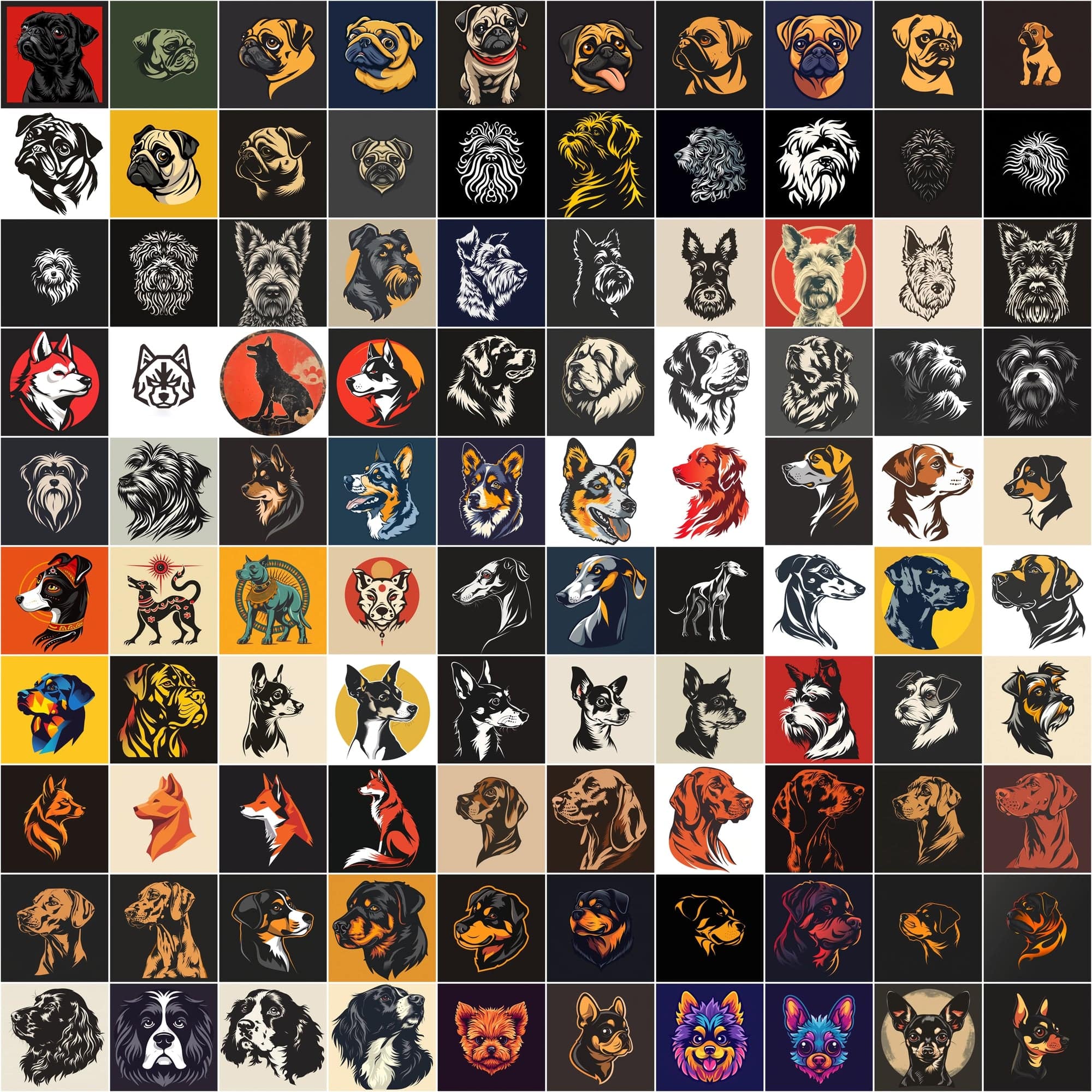 2730 Dog Breed Logotype Bundle Digital Download Sumobundle