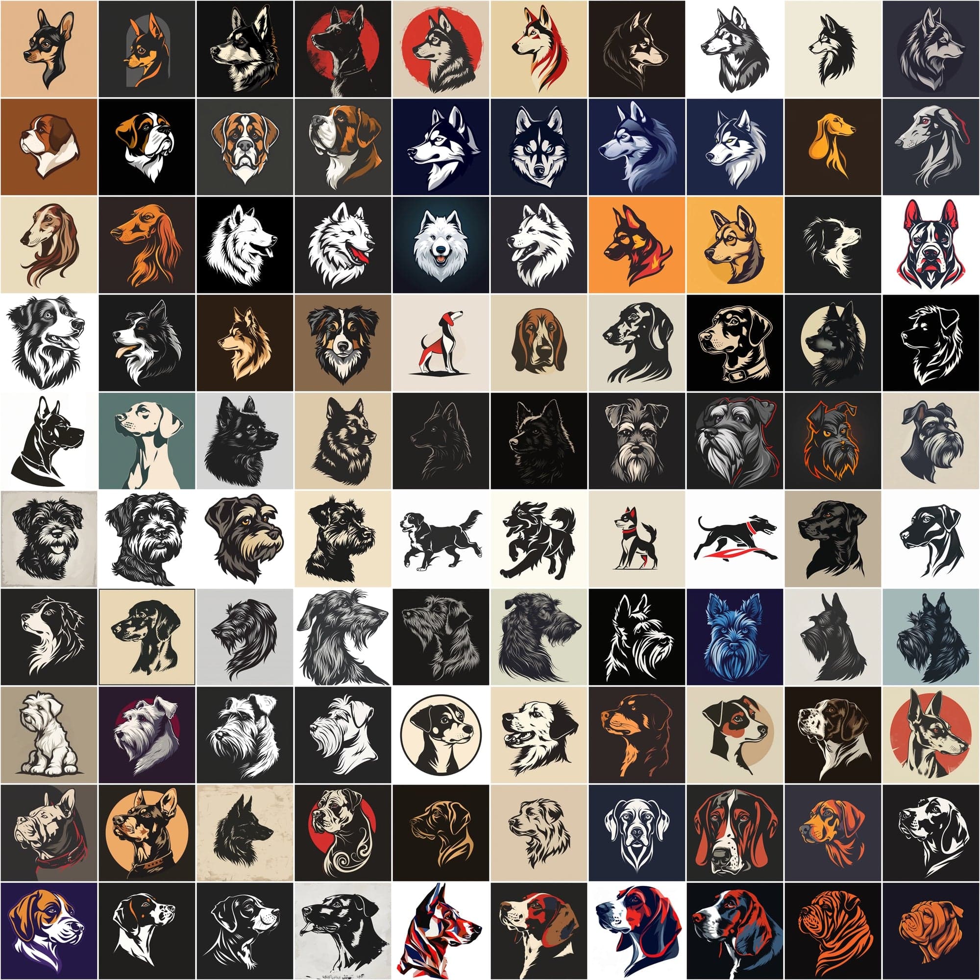 2730 Dog Breed Logotype Bundle Digital Download Sumobundle