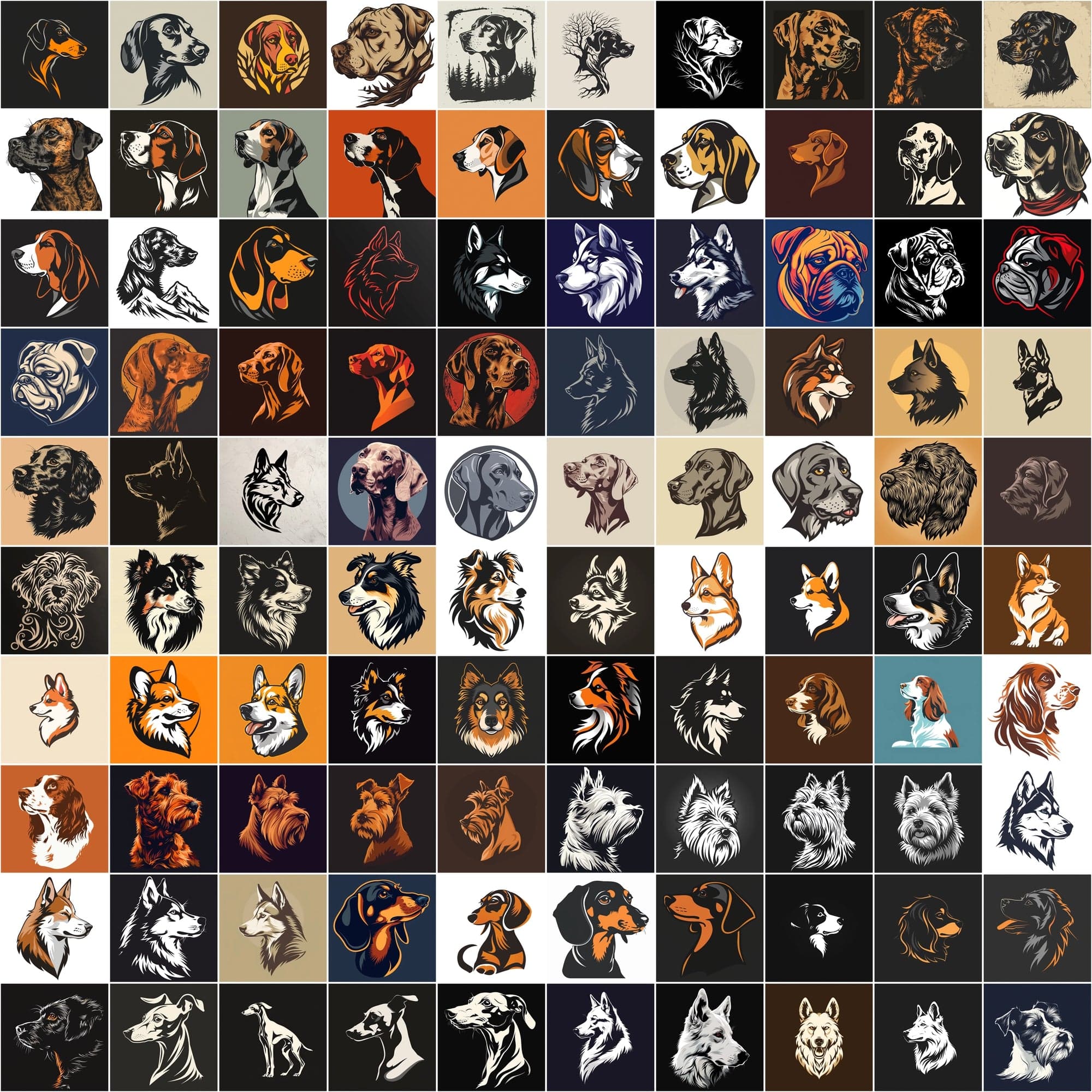 2730 Dog Breed Logotype Bundle Digital Download Sumobundle