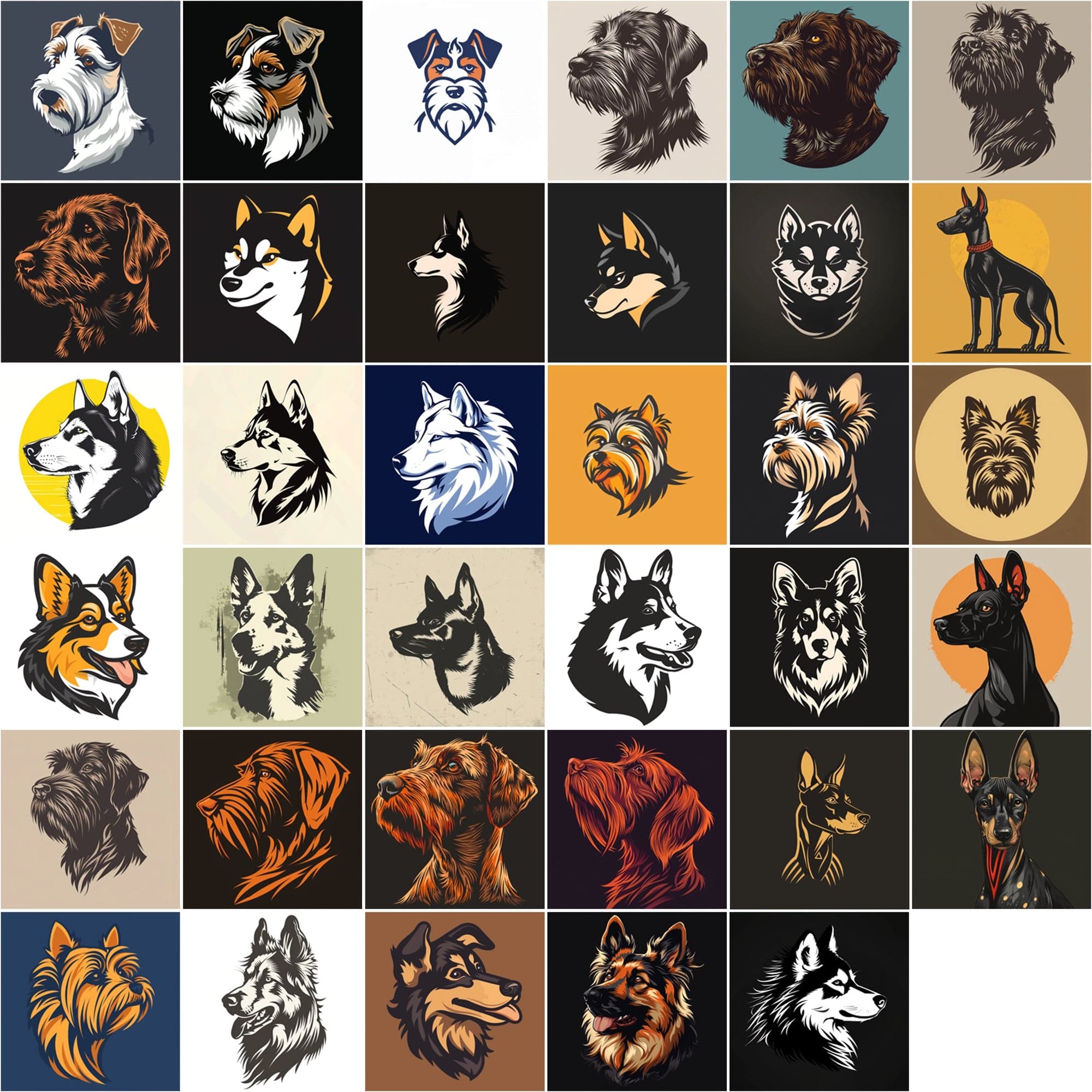 2730 Dog Breed Logotype Bundle Digital Download Sumobundle