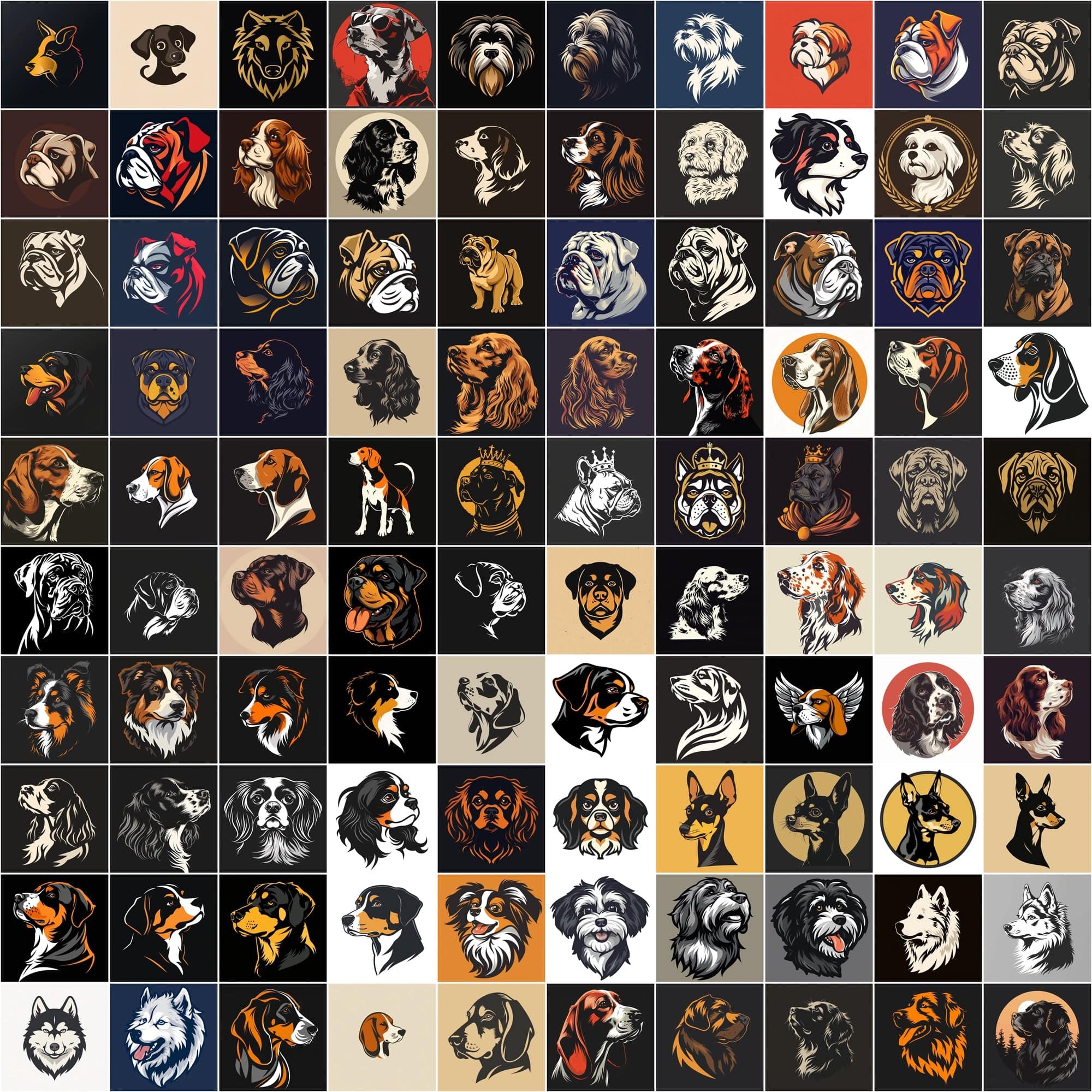 2730 Dog Breed Logotype Bundle Digital Download Sumobundle