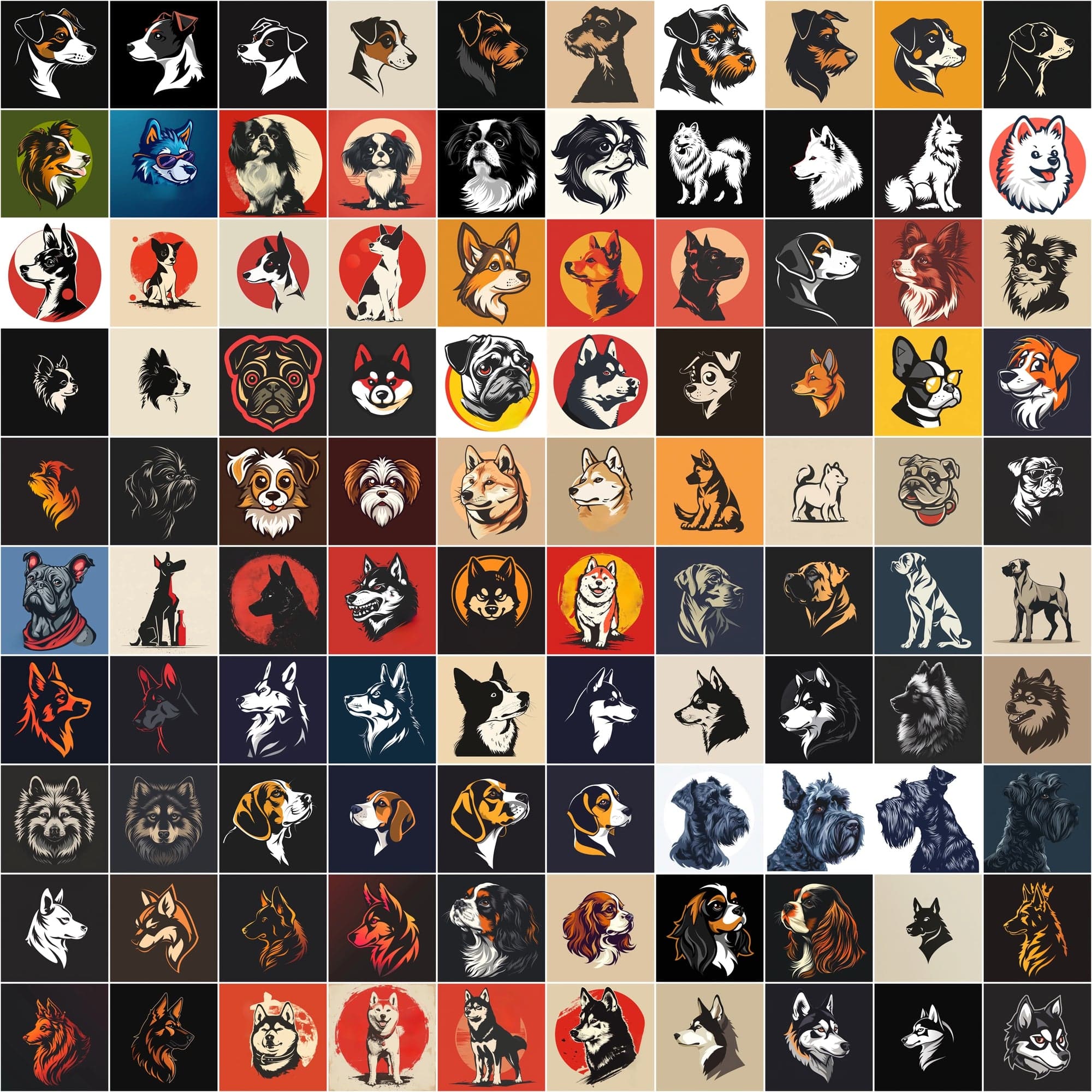 2730 Dog Breed Logotype Bundle Digital Download Sumobundle