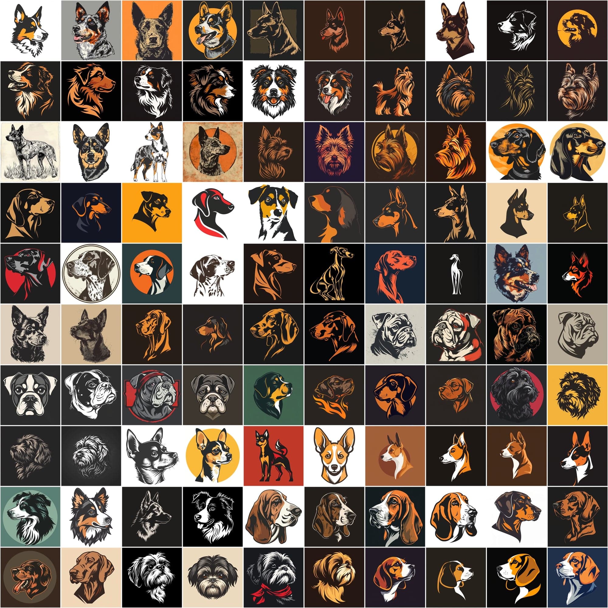 2730 Dog Breed Logotype Bundle Digital Download Sumobundle