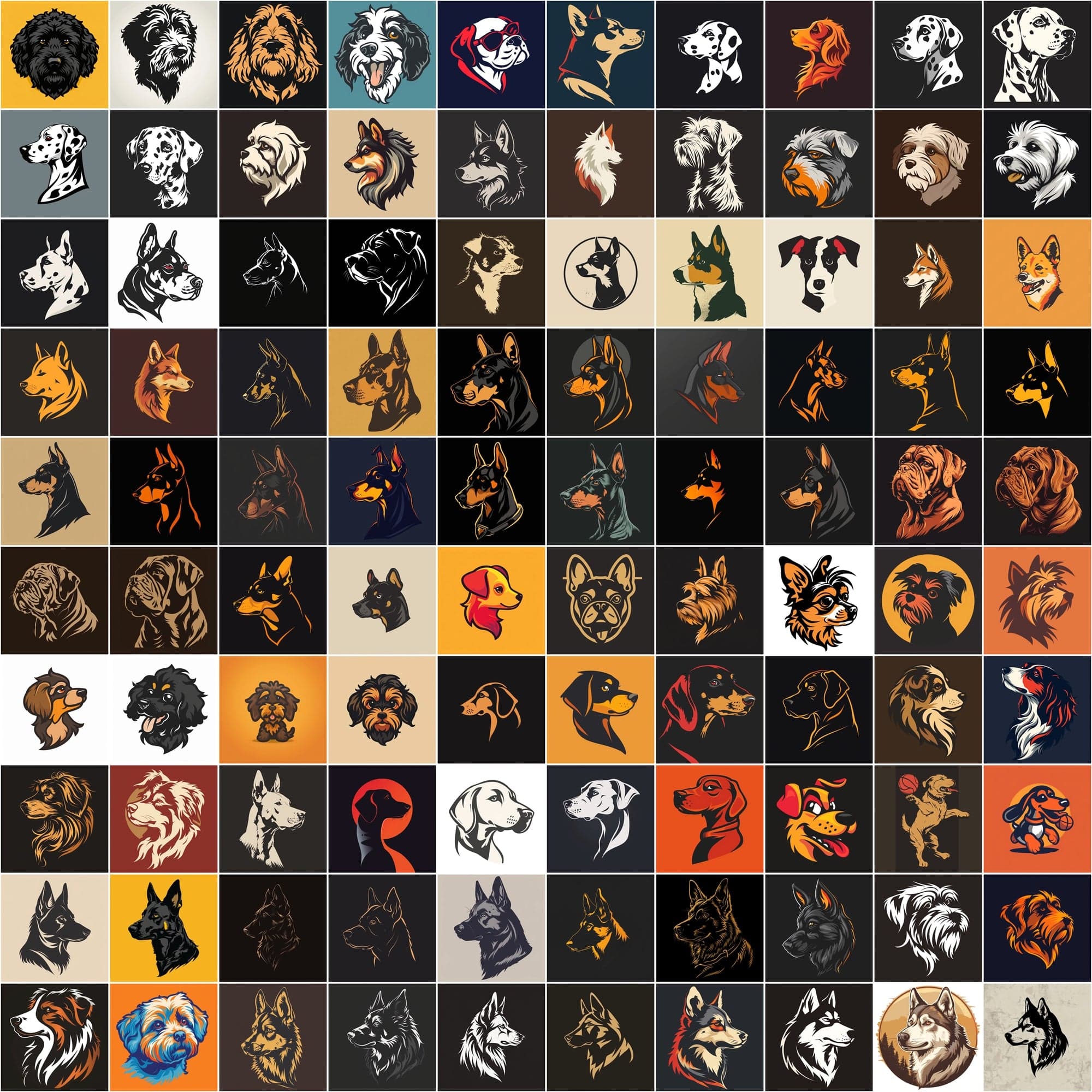 2730 Dog Breed Logotype Bundle Digital Download Sumobundle