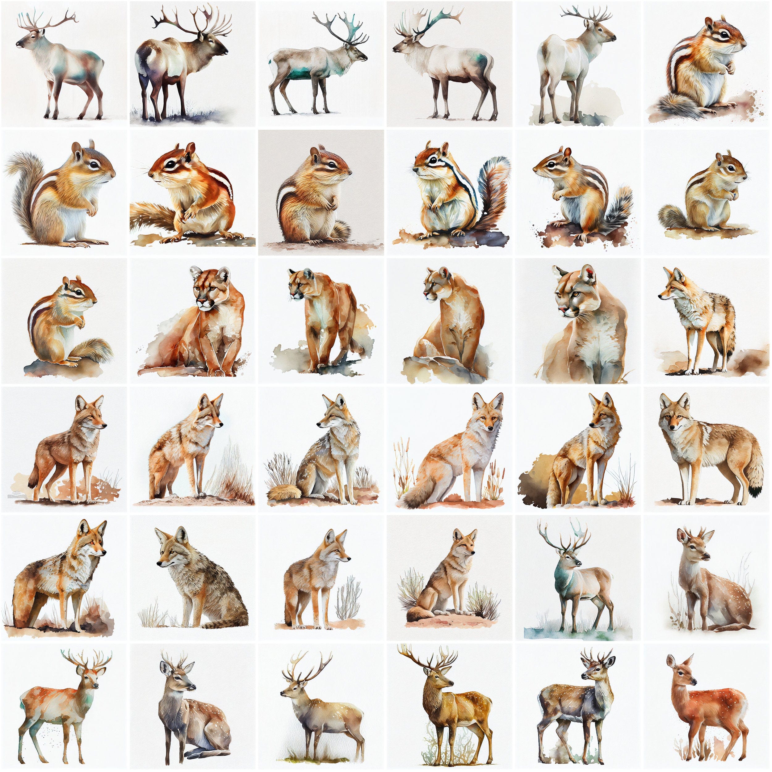 290 Watercolor Animal Images Perfect for DIY Crafts, Projects and Sublimation, Transparent Watercolor Animals, PNG animals, Clipart animals Digital Download Sumobundle
