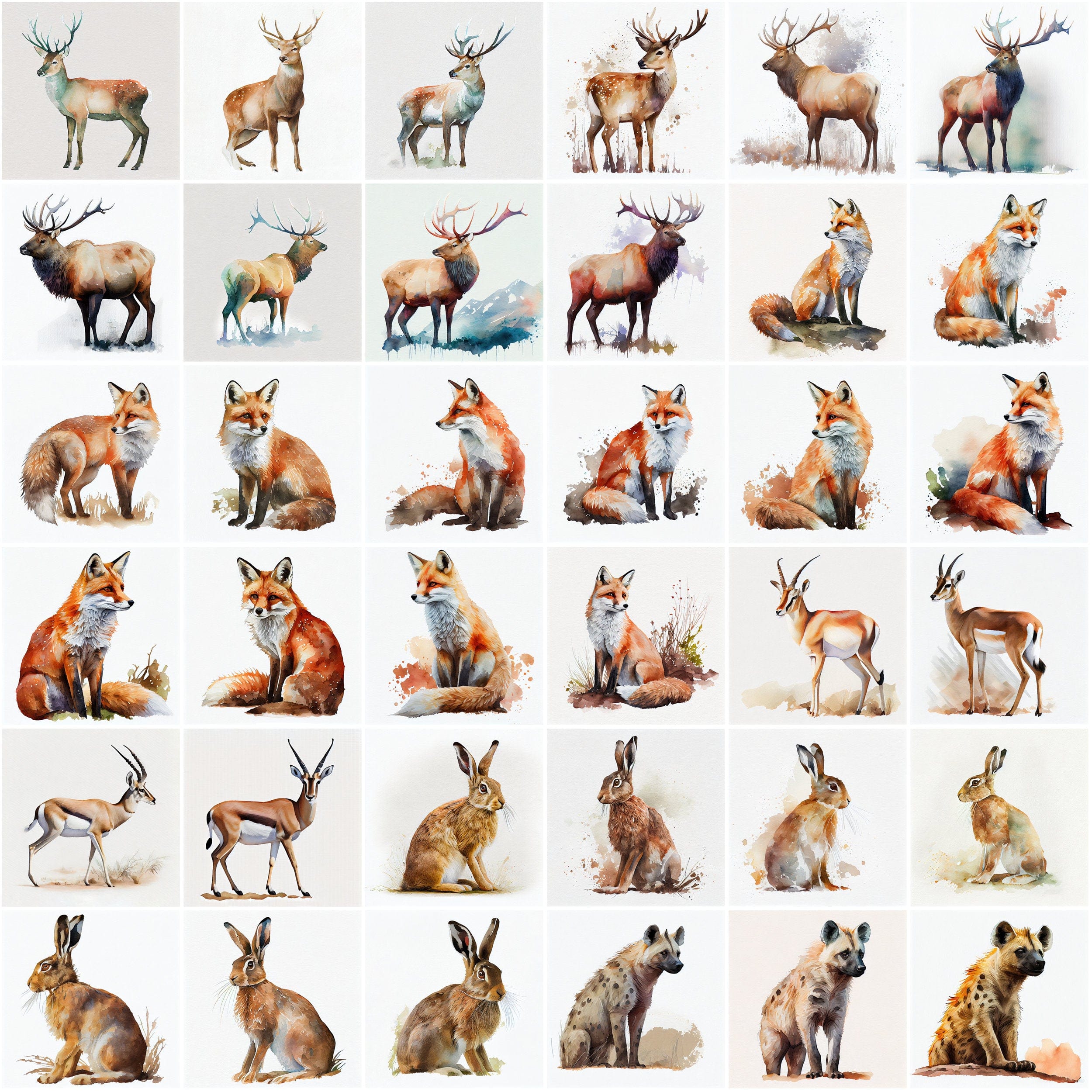290 Watercolor Animal Images Perfect for DIY Crafts, Projects and Sublimation, Transparent Watercolor Animals, PNG animals, Clipart animals Digital Download Sumobundle